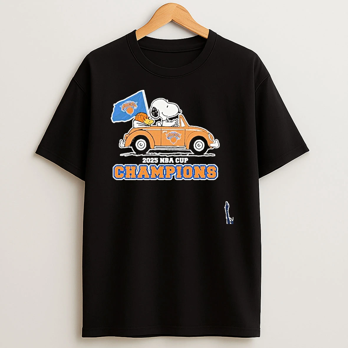 The Peanuts Driving Car X New York Knicks 2025 Nba Cup Champions T Shirt