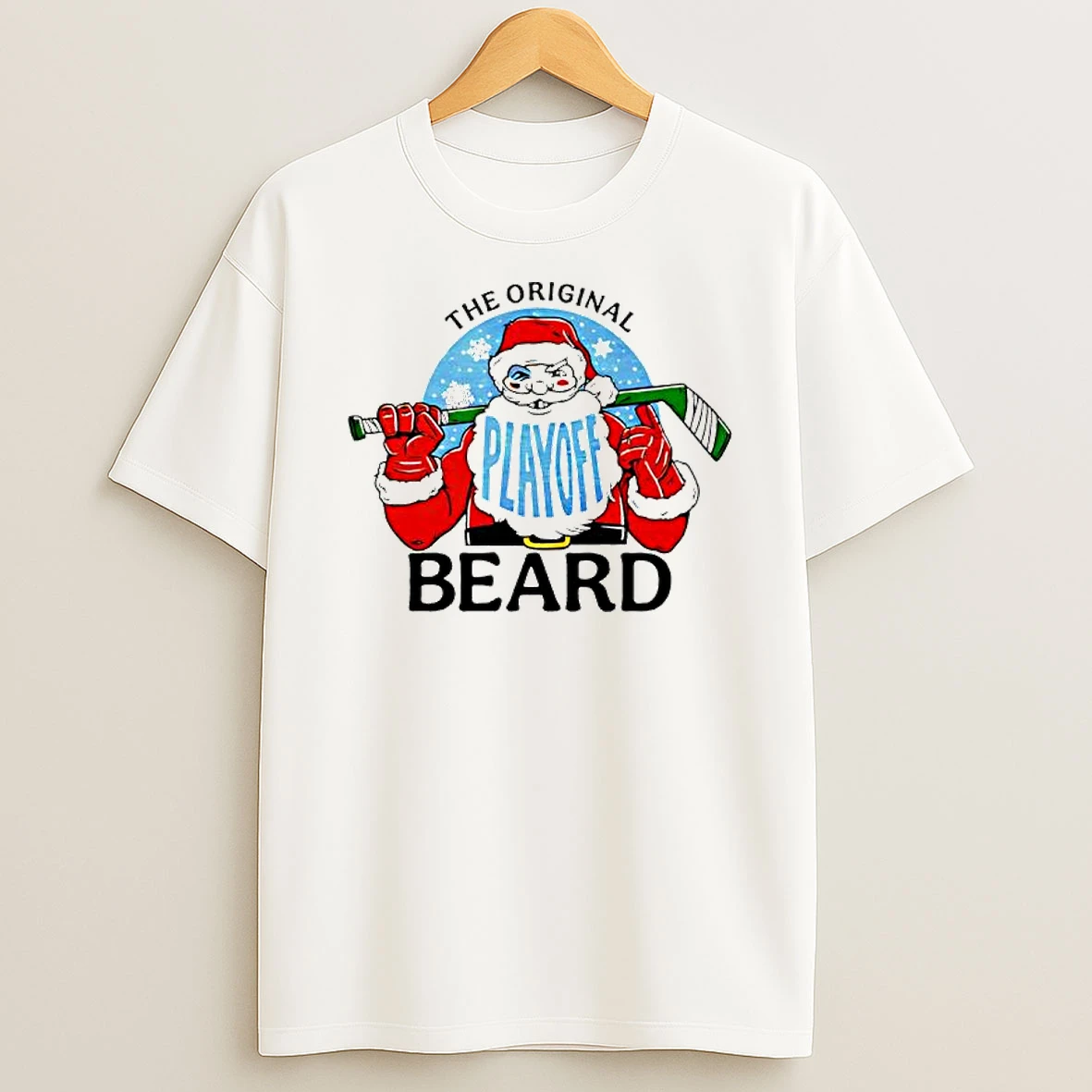 The Playoff Beard Santa Claus Hockey T Shirt