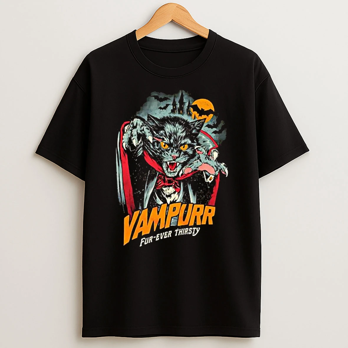 The Return Of Vampurr Fur Ever Thirsty Vampire Cat T Shirt