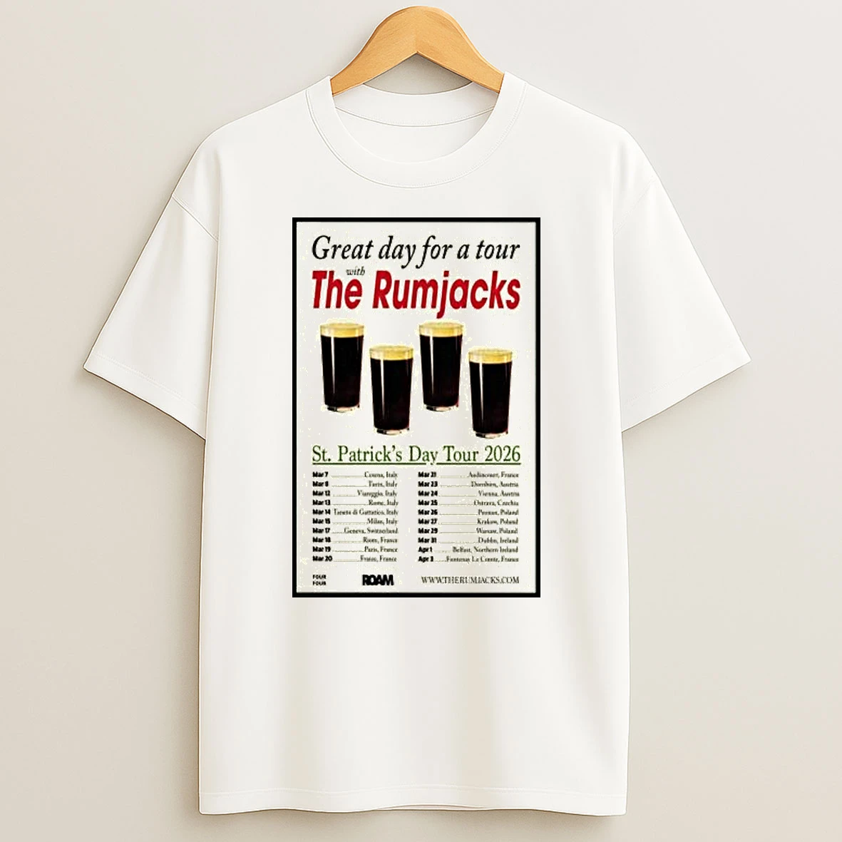 The Rumjacks St Patricks Day Tour 2026 T Shirt