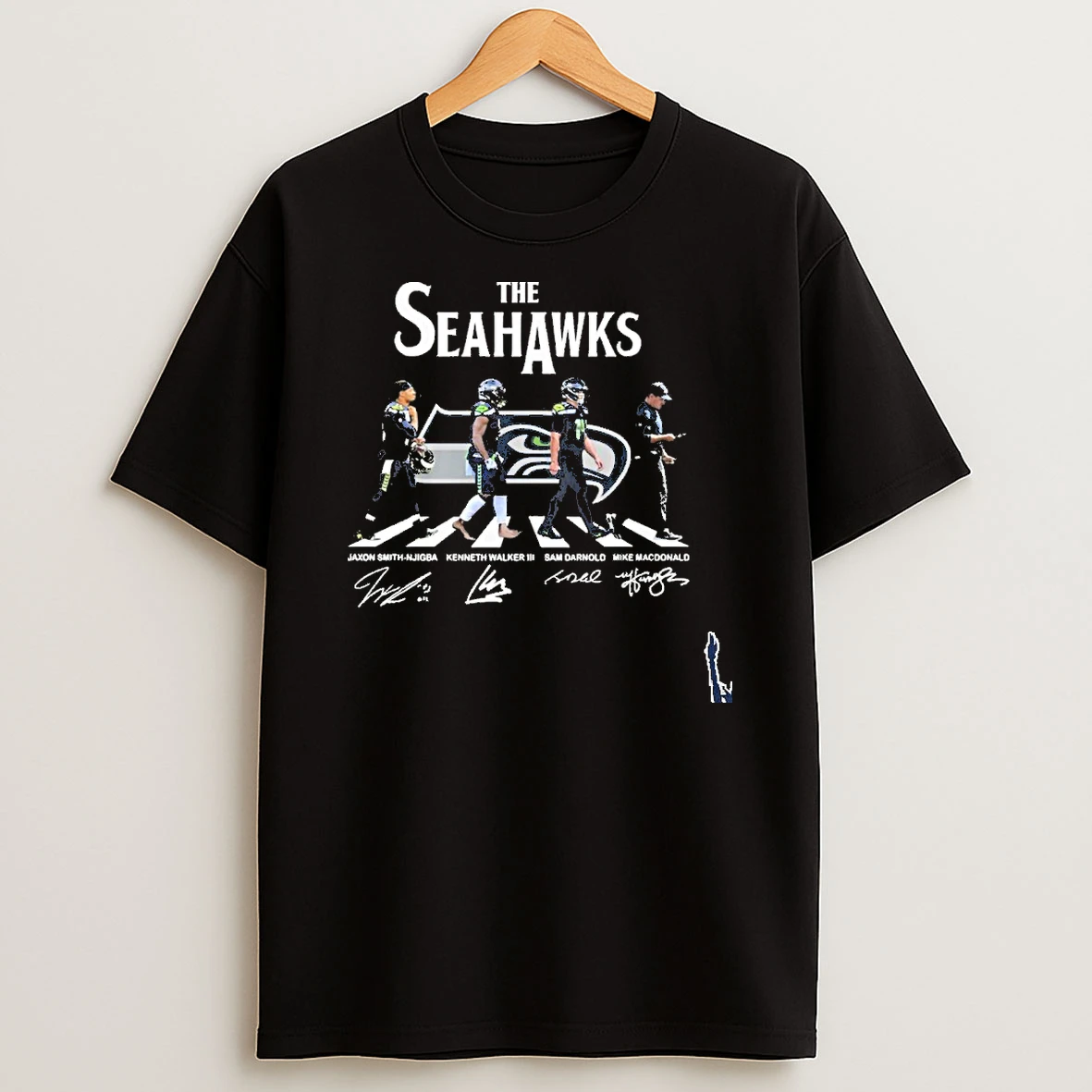 The Seattle Seahawks Abbey Road Smith Njigba Walker Iii Darnold And Macdonald T Shirt