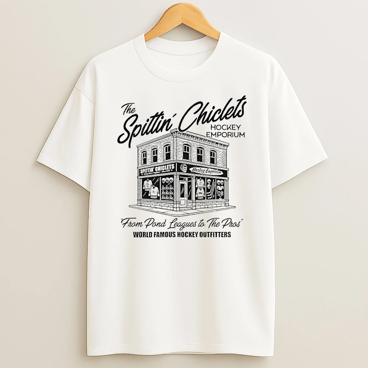 The Spittin Chiclets Hockey Emporium Circle T Shirt