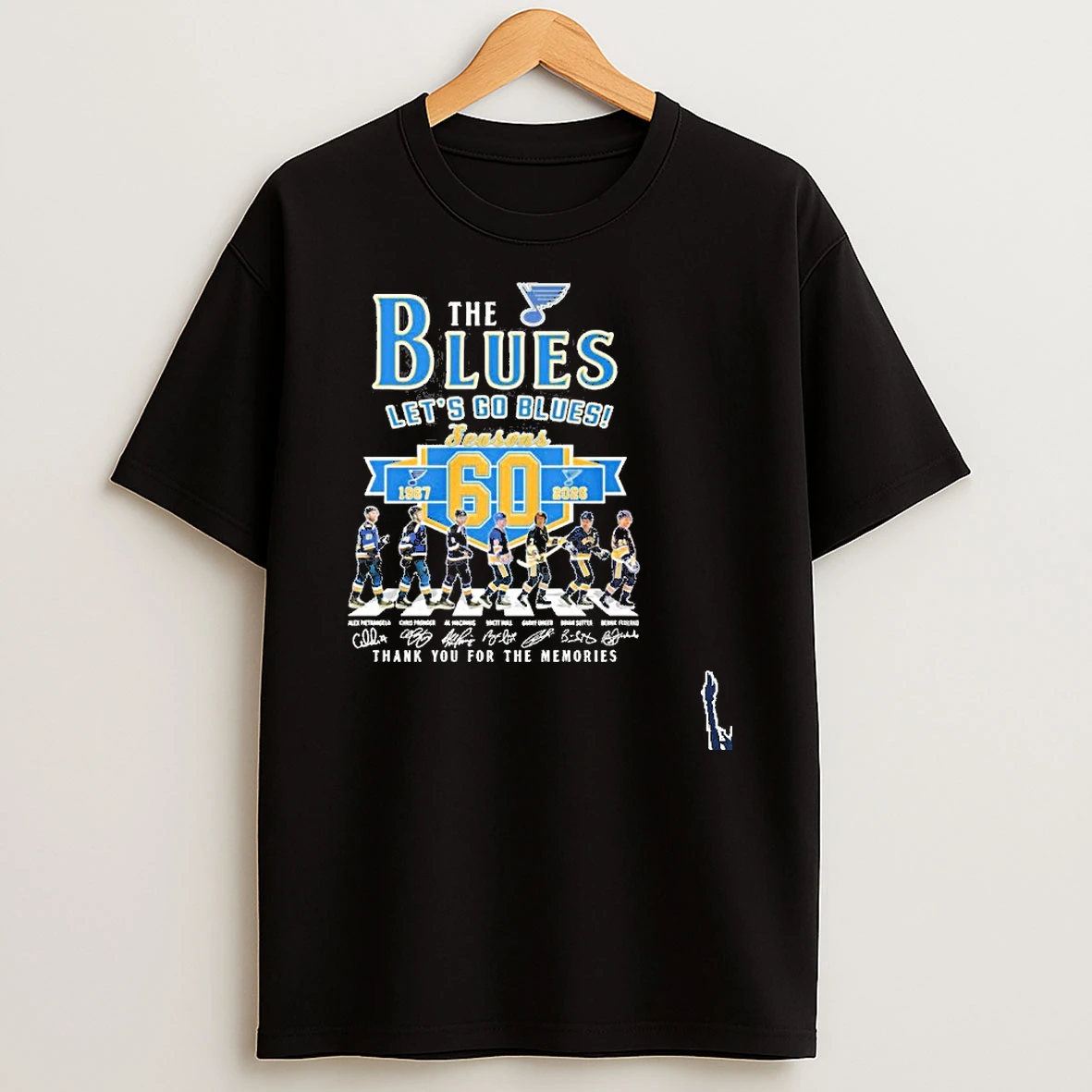 The St Louis Blues Abbey Road 60 Seasons 1967 2026 Lets Go Blues T Shirt