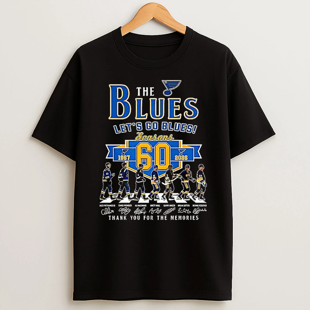 The St Louis Blues Lets Go Blues Seasons 1967 2026 Thank You For The Memories Signature T Shirt