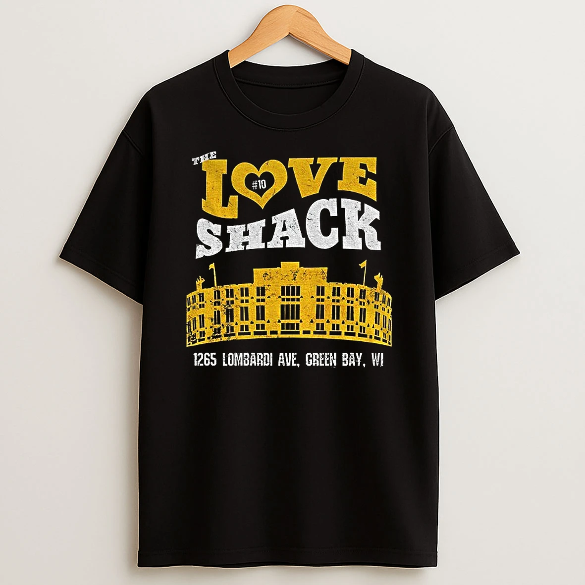 The Love Shack Jordan Love Lambeau Field Stadium Green Bay Packers Football T Shirt