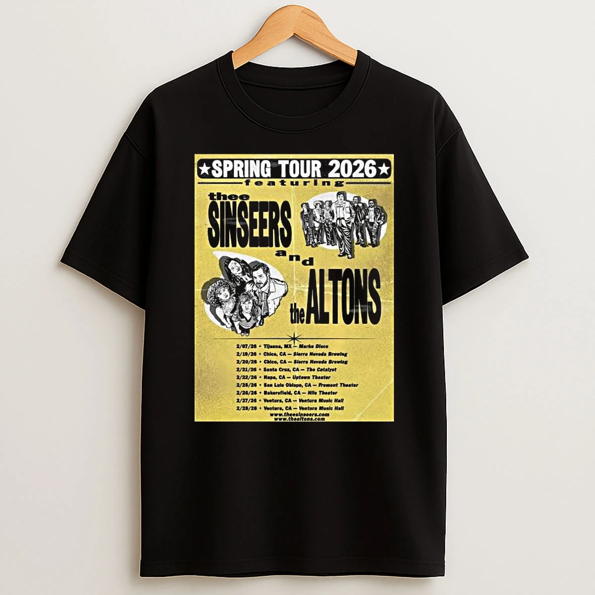 Thee Sinseers And The Altons Spring 2026 Shows T Shirt