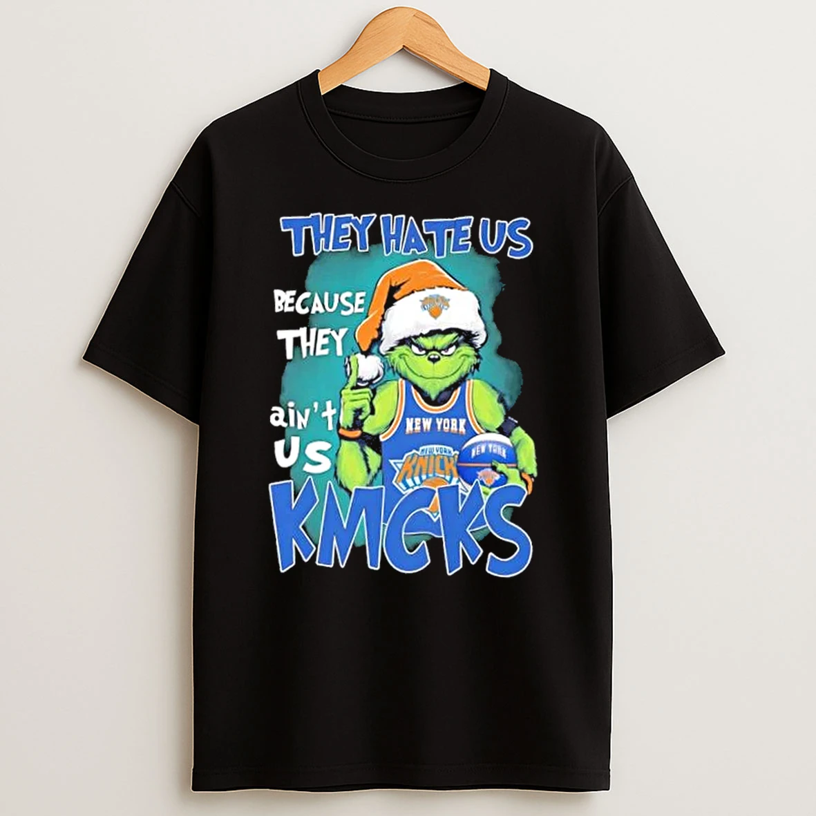 They Hate Us Because They Aint Us New York Knicks Grinch Christmas T Shirt