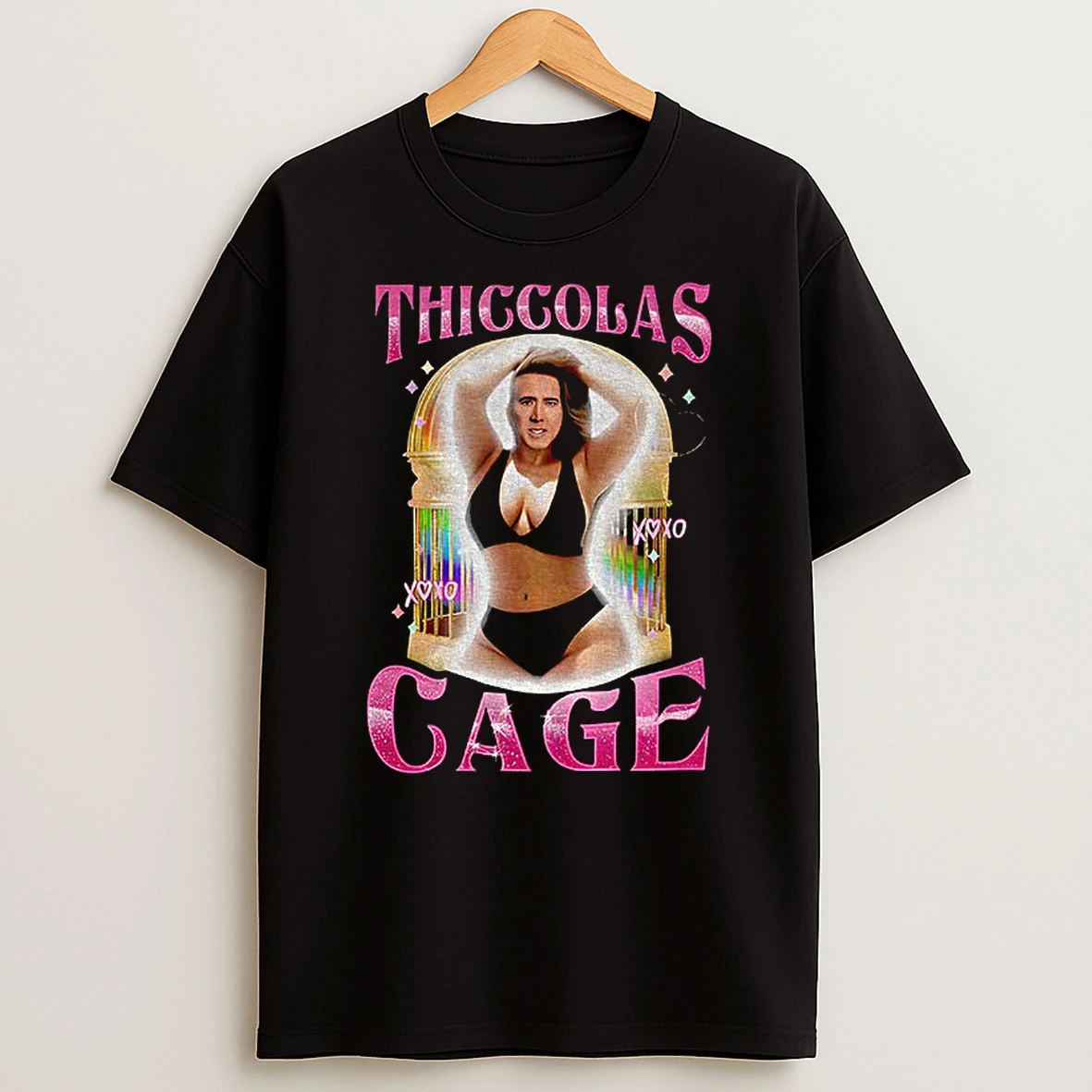 Thiccolas Cage Meme Funny Gag T Shirt