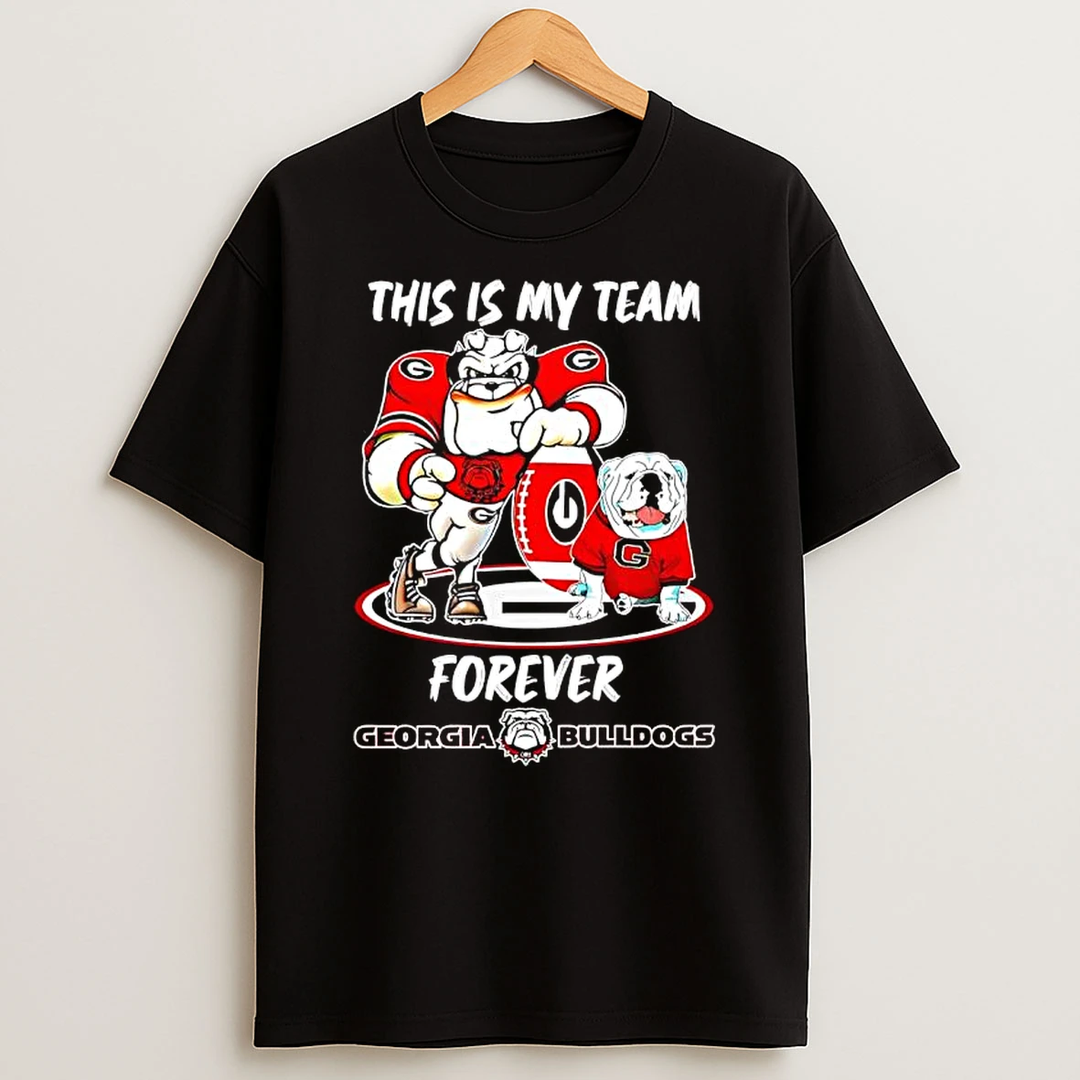 This Is My Team Forever Georgia Bulldogs Graphic Of Two Bulldogs Mascot T Shirt