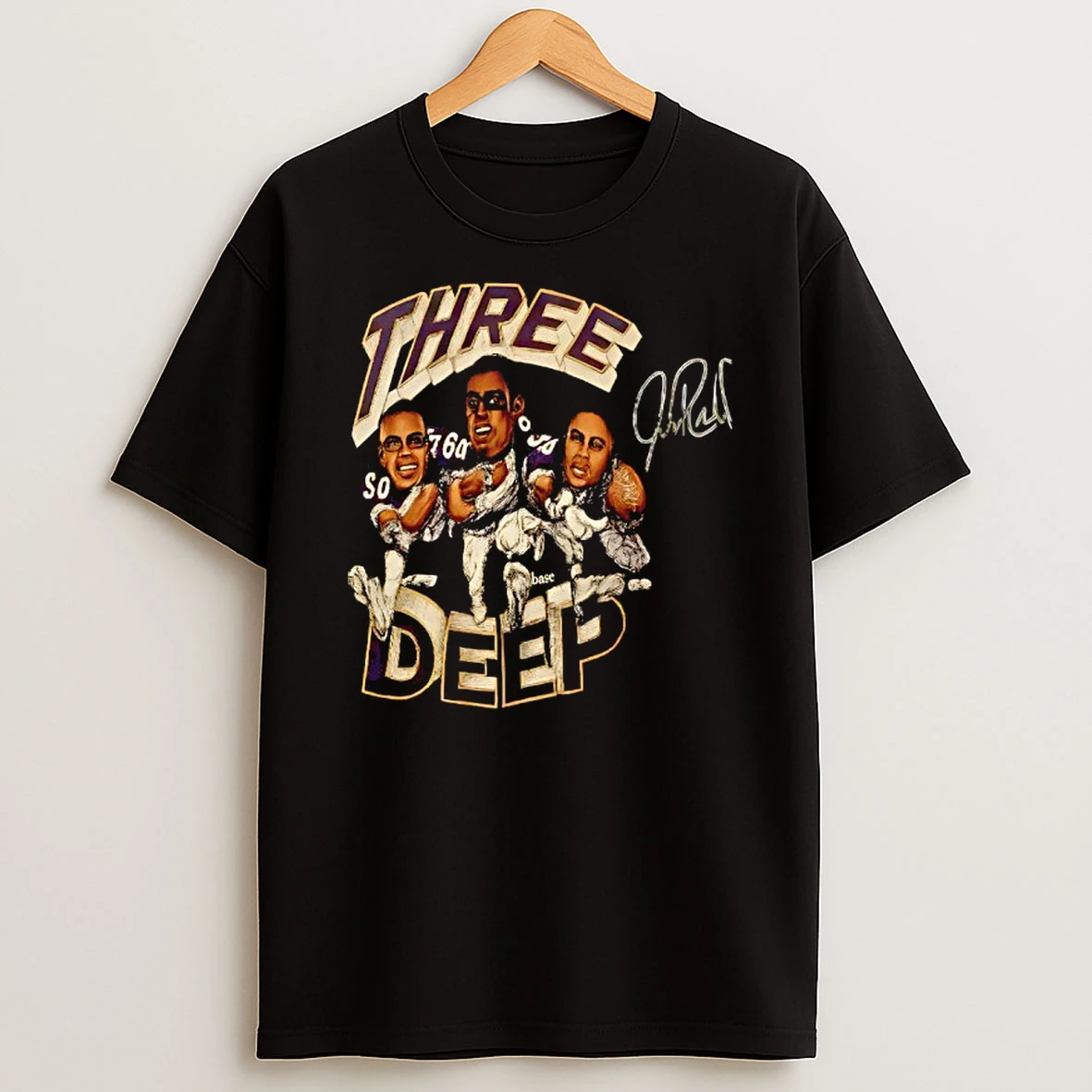 Three Deep Jake Reed Randy Moss Cris Carter Signature T Shirt