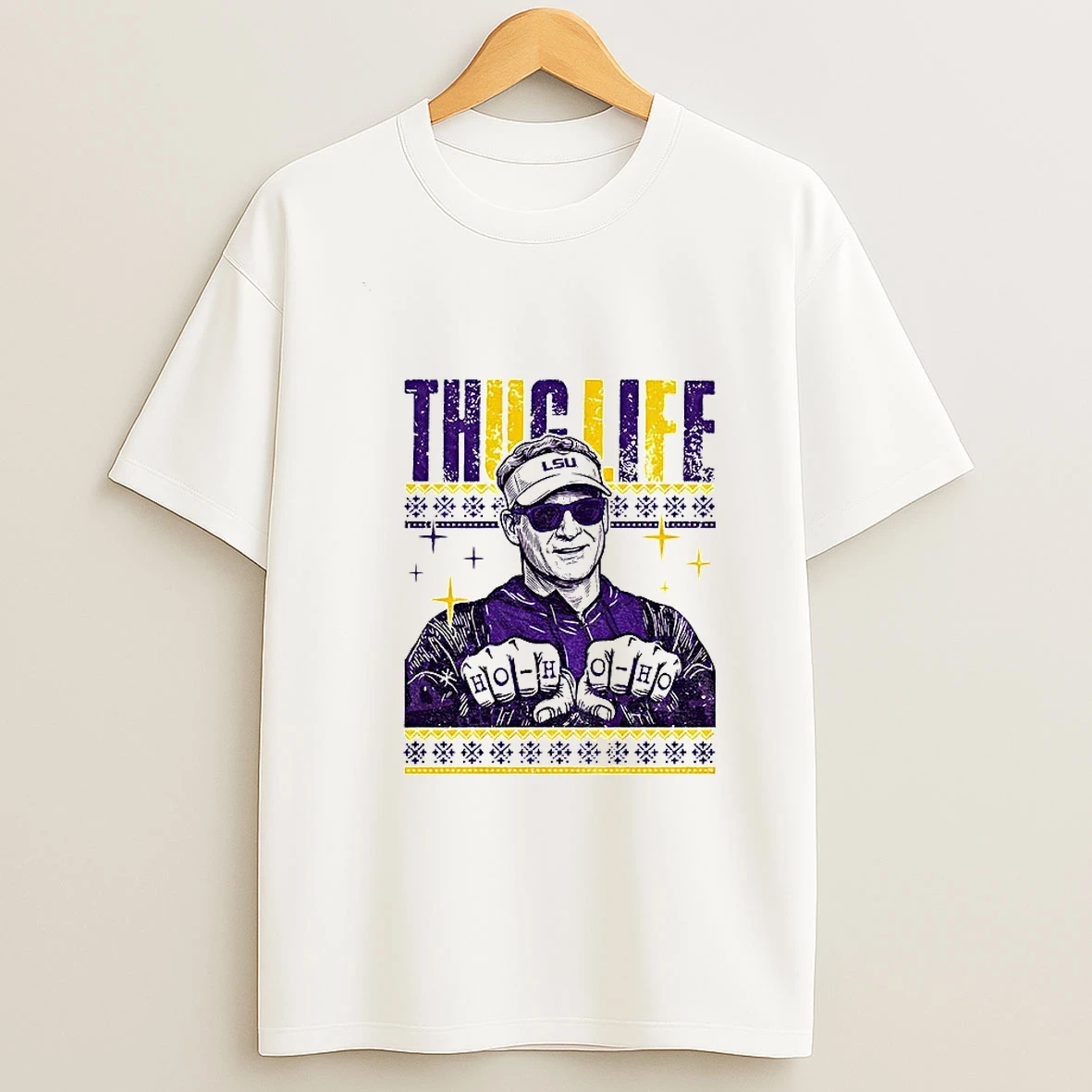 Thug Life Lane Kiffin Christmas Ho Ho Ho Lsu Tigers Coach T Shirt