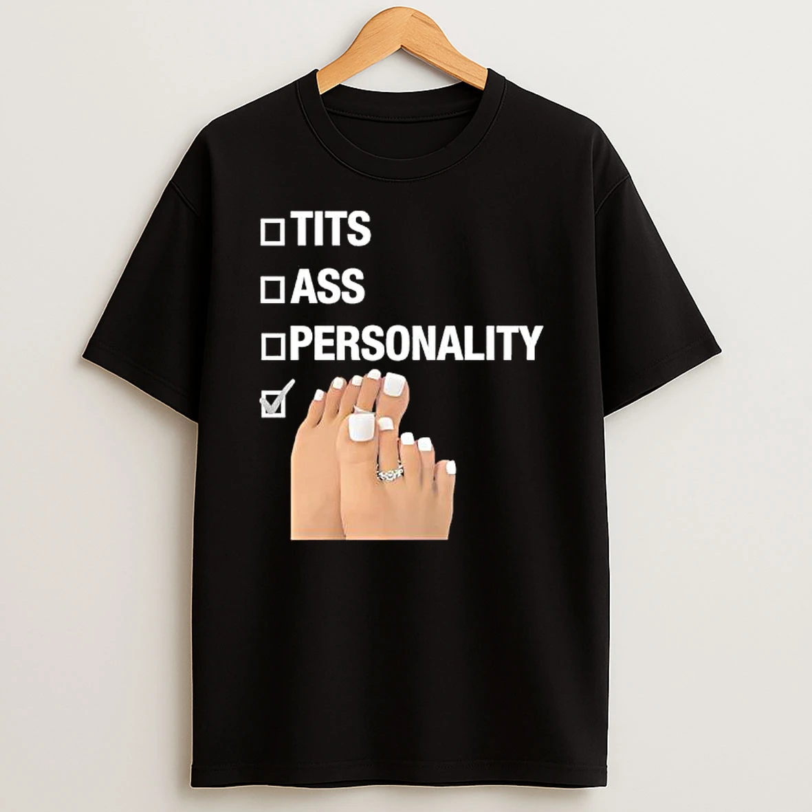 Tits Ass Personality Toes Checklist Leg Graphic T Shirt