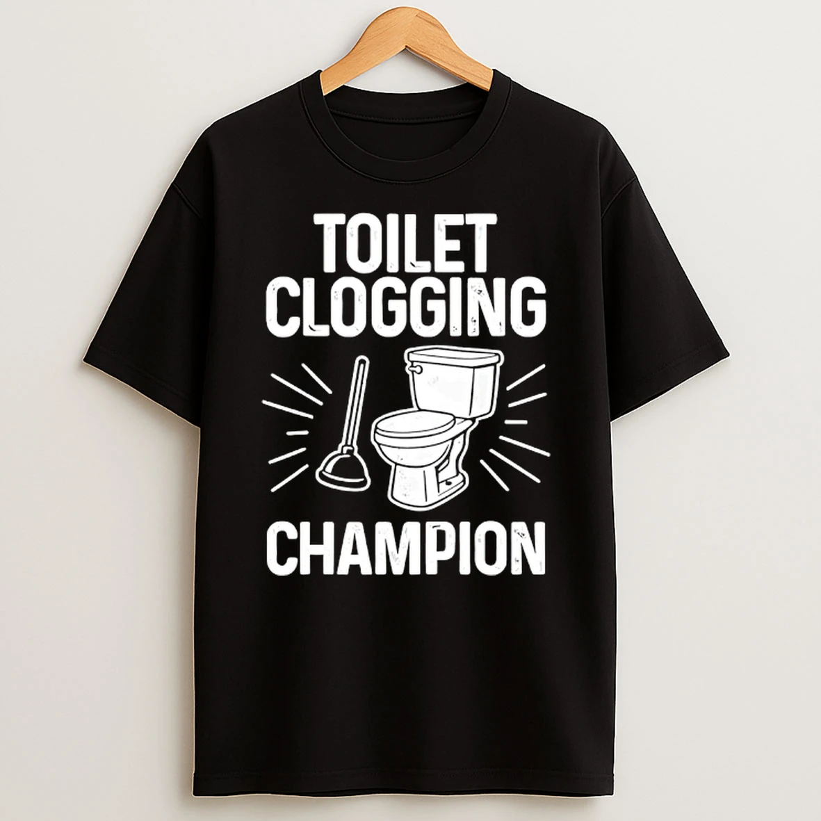 Toilet Clogging Champion Funny Graphic Toilet T Shirt