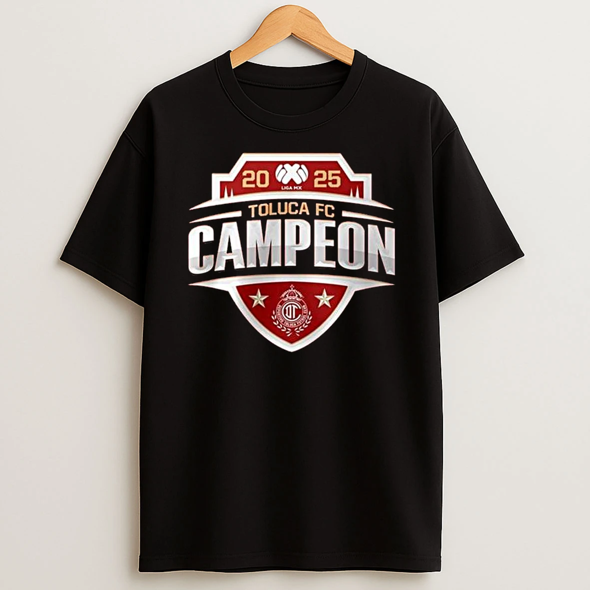 Toluca Fc Campeones Liga Mx Champions 2025 Back To Back Trophy T Shirt