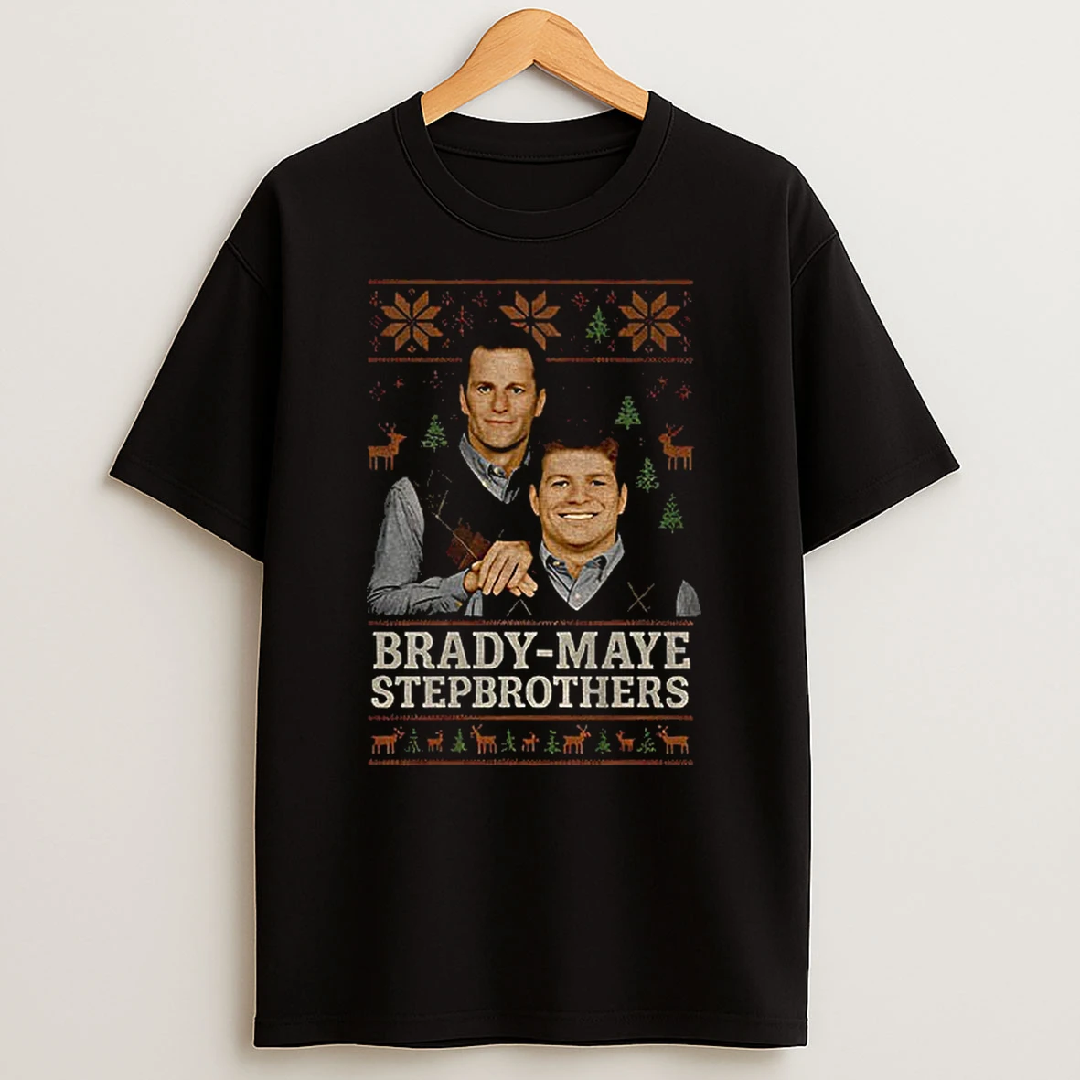 Tom Brady Drake Maye New England Patriots Nfl Football Stepbrothers Vintage T Shirt