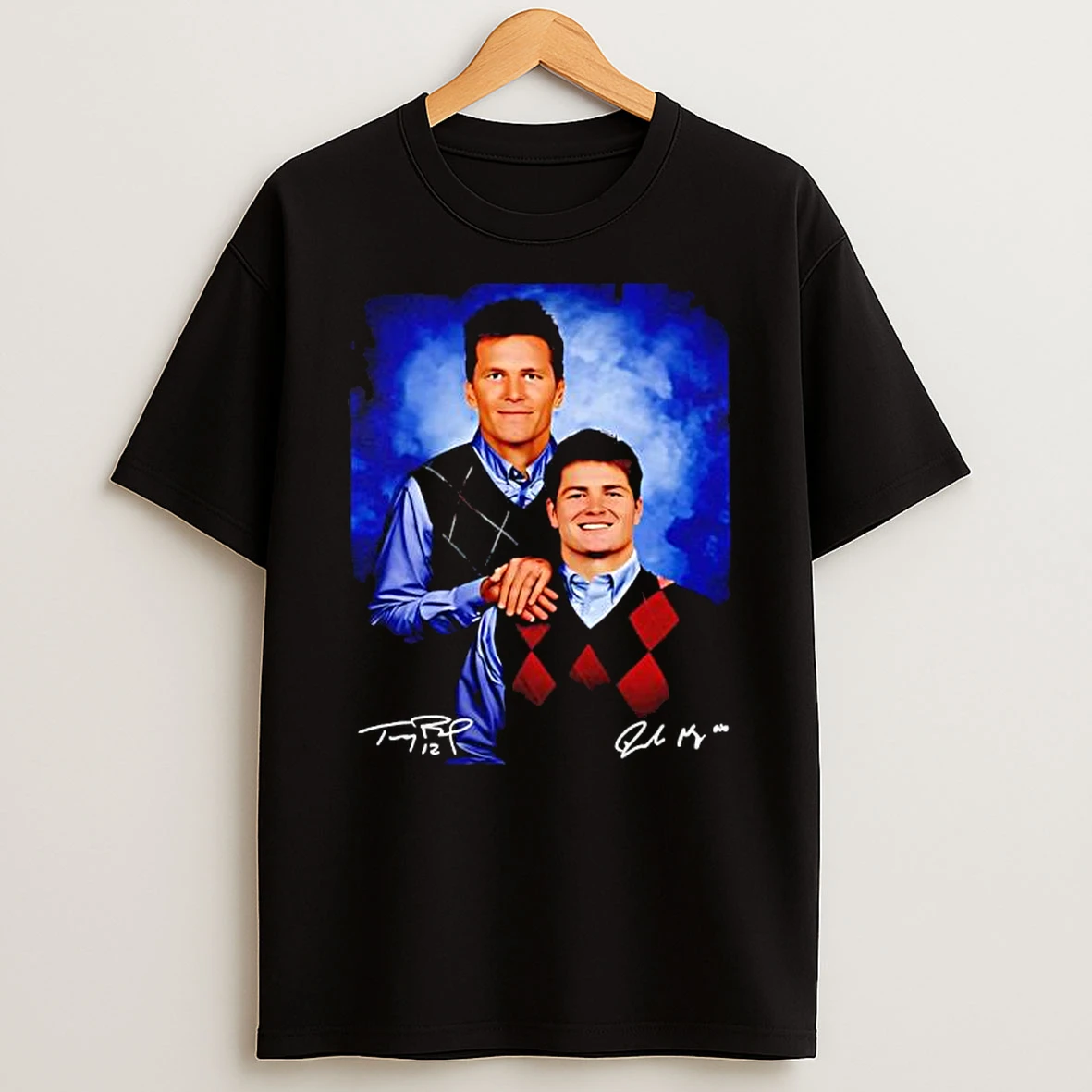 Tom Brady Drake Maye Signature Step Brothers Football T Shirt