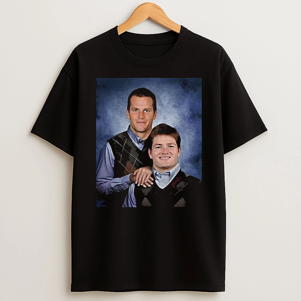 Tom Brady And Drake Maye New England Patriots Football Players Step Brothers Vintage T Shirt