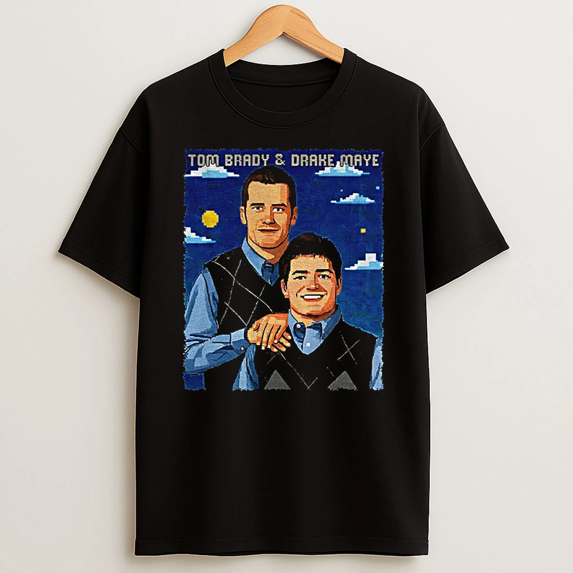 Tom Brady And Drake Maye Stepbrothers New England Patriots Nfl 2025 Vintage T Shirt