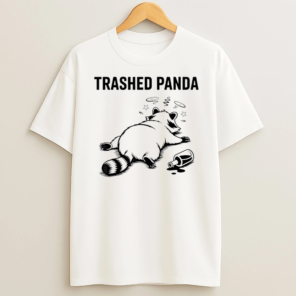 Trashed Panda Drunk Racoon Funny T Shirt