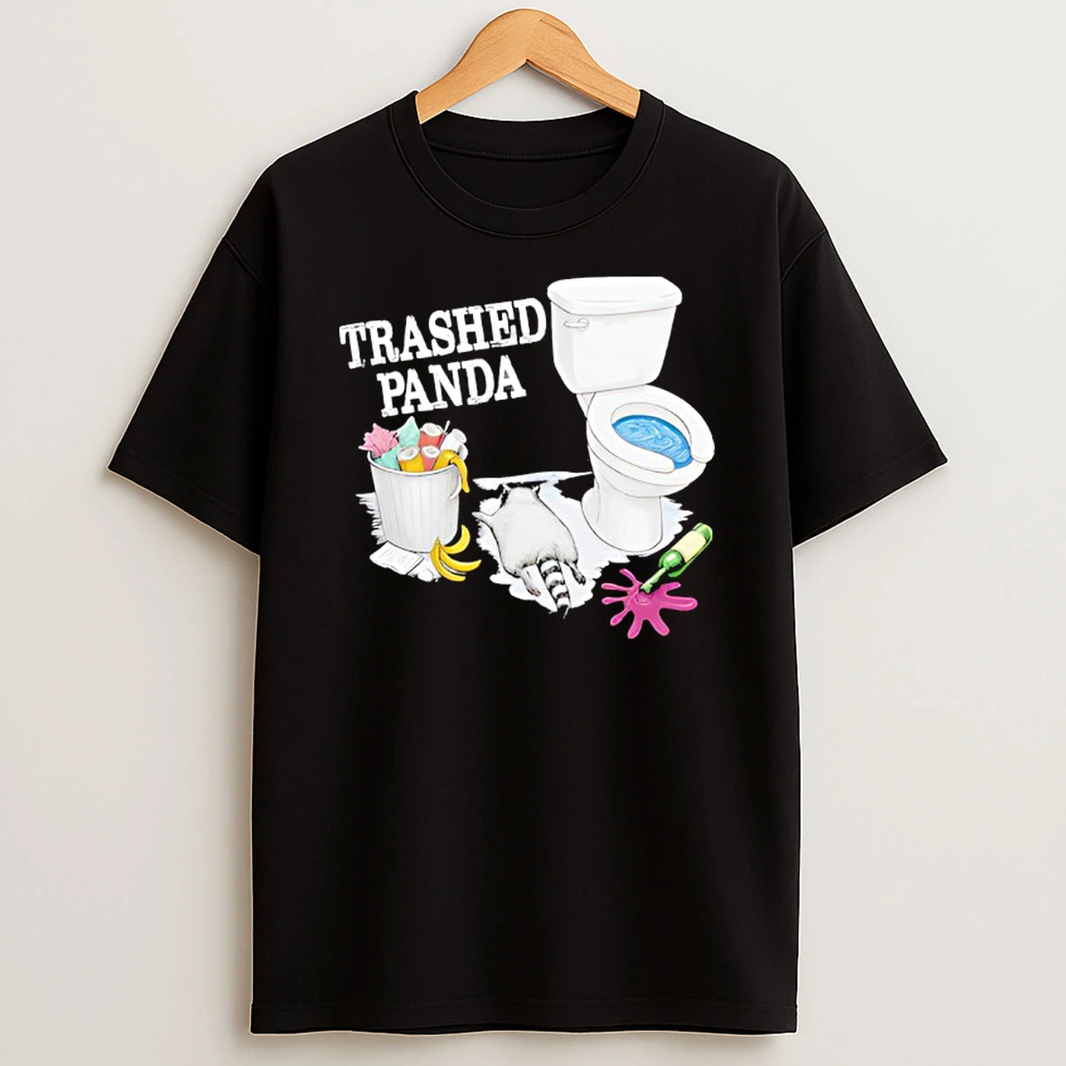 Trashed Panda Funny Drunk Raccoon Funny T Shirt