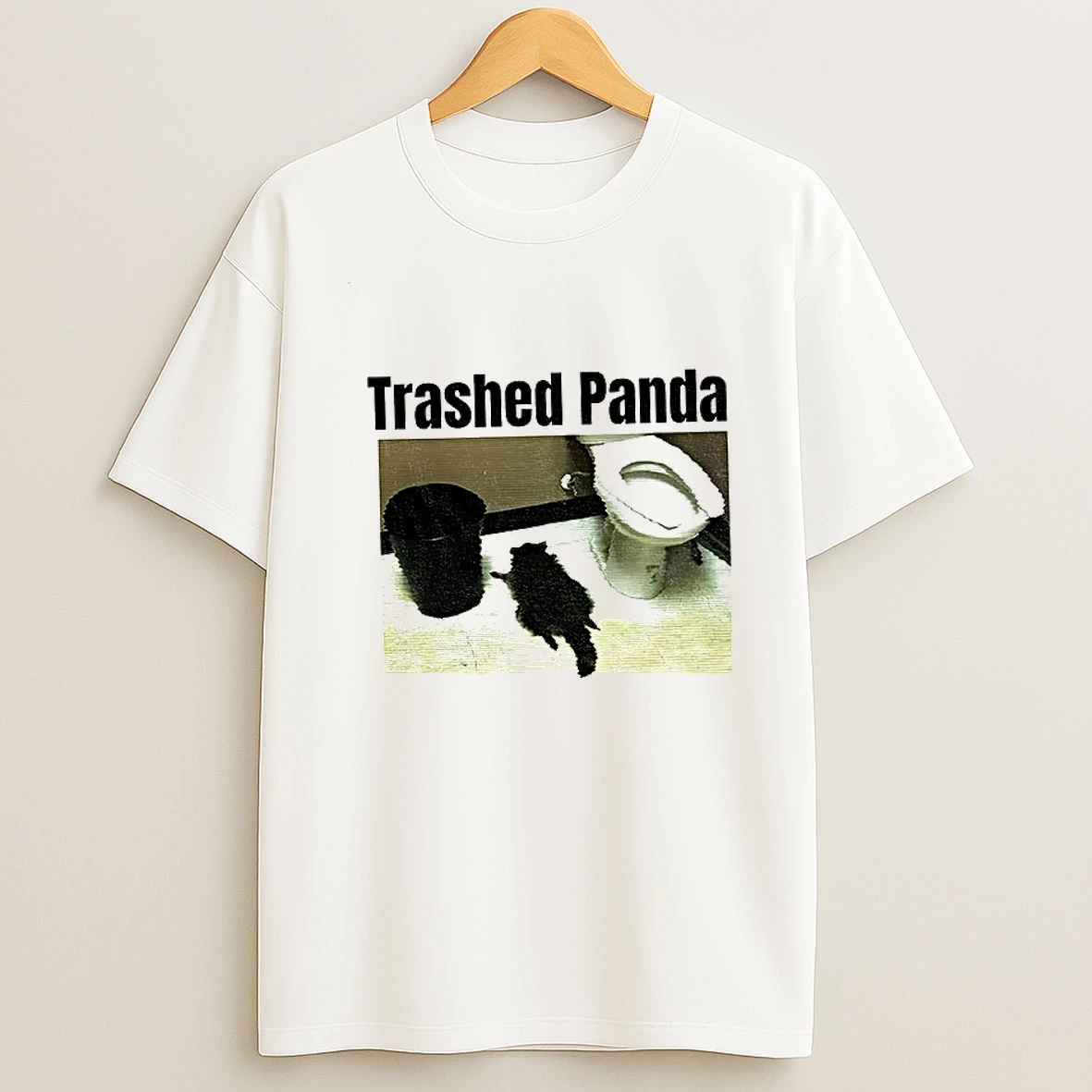 Trashed Panda Funny Drunk Racoon Photo T Shirt