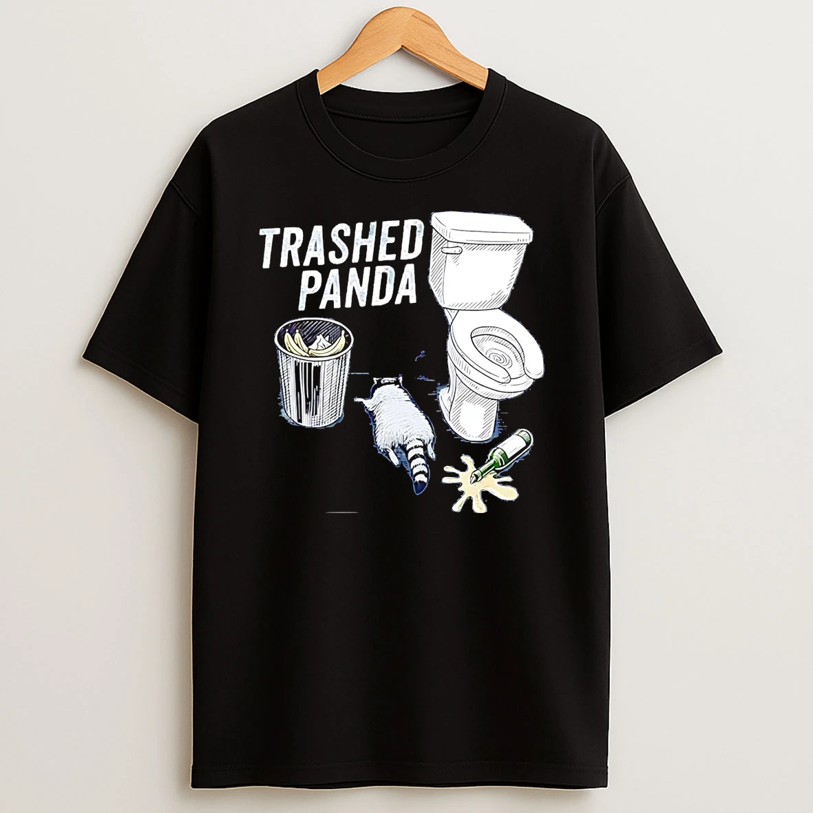 Trashed Panda Drunk Raccoon T Shirt