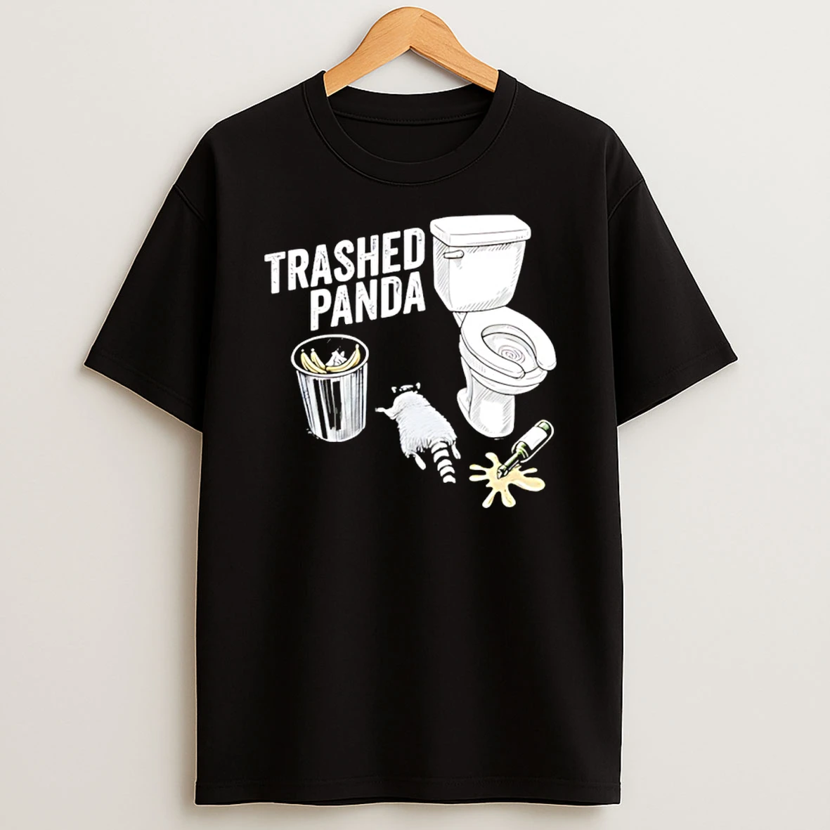 Trashed Panda Drunk Raccoon Funny T Shirt