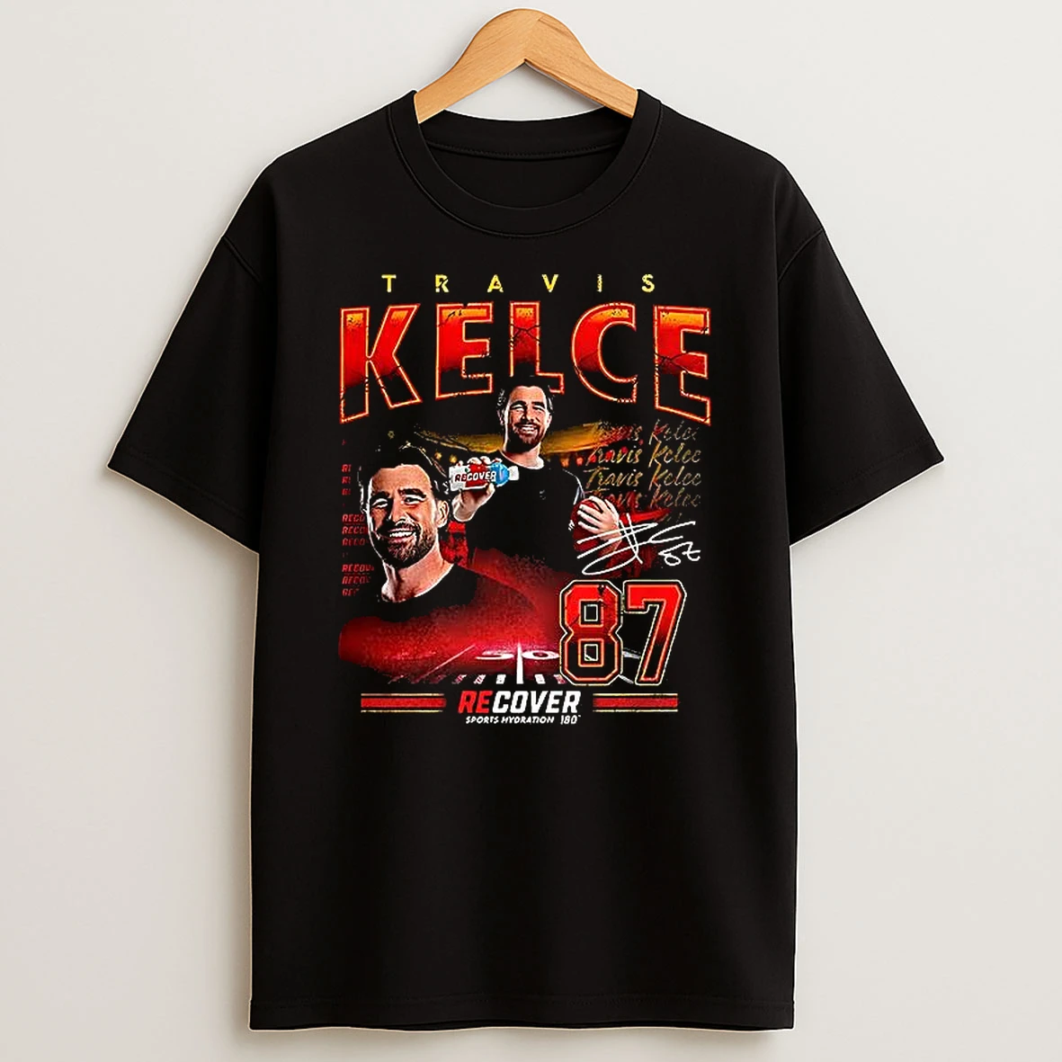 Travis Kelce 87 Recover Sports Hydration 180 Signature T Shirt