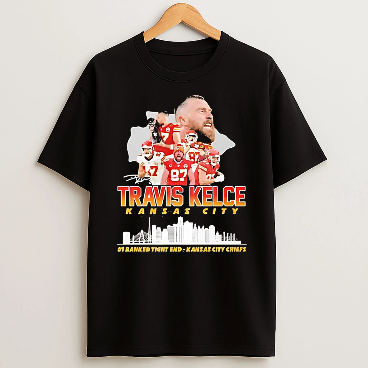 Travis Kelce Top 1 Ranked Tight End Kansas City Chiefs T Shirt