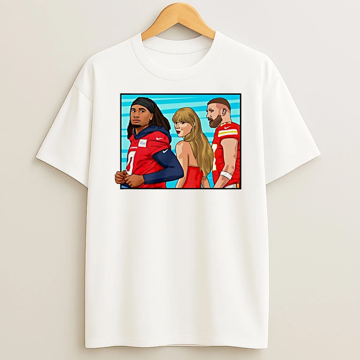 Travis And Taylor Glanced Back And Forth At Cj Stroud Texans T Shirt
