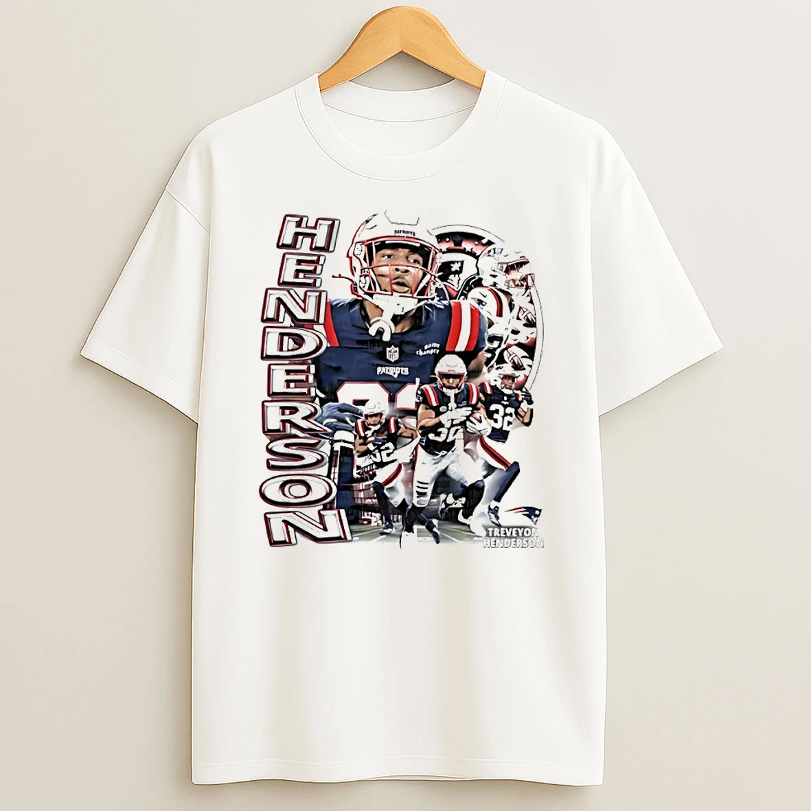 Treveyon Henderson New England Patriots Football Graphic Circle T Shirt