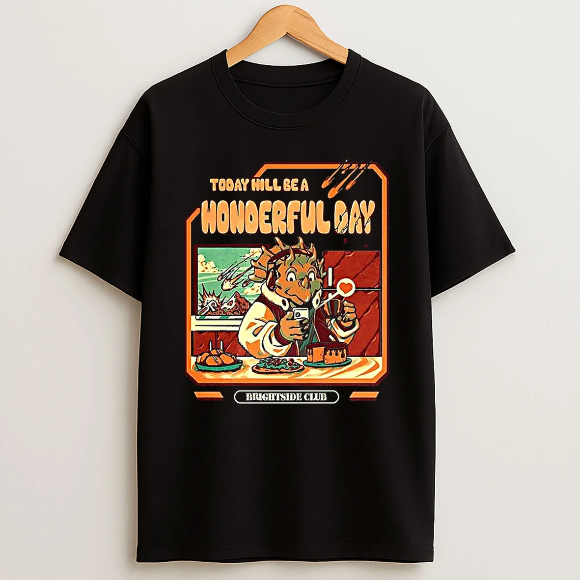 Triceratops Today Will Be A Wonderful Day Brightside Club Positive Message T Shirt