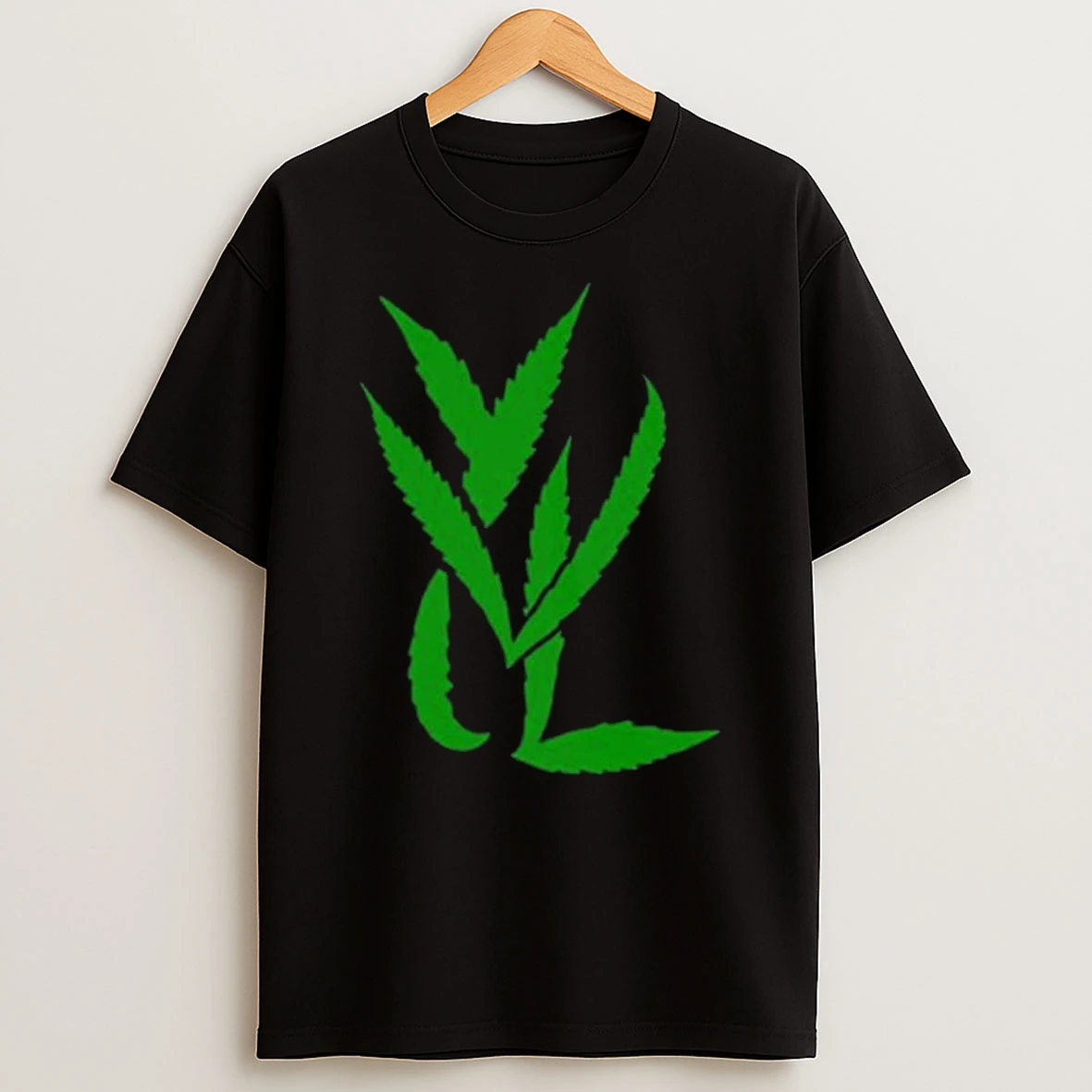 Trimset Green On Black T Shirt