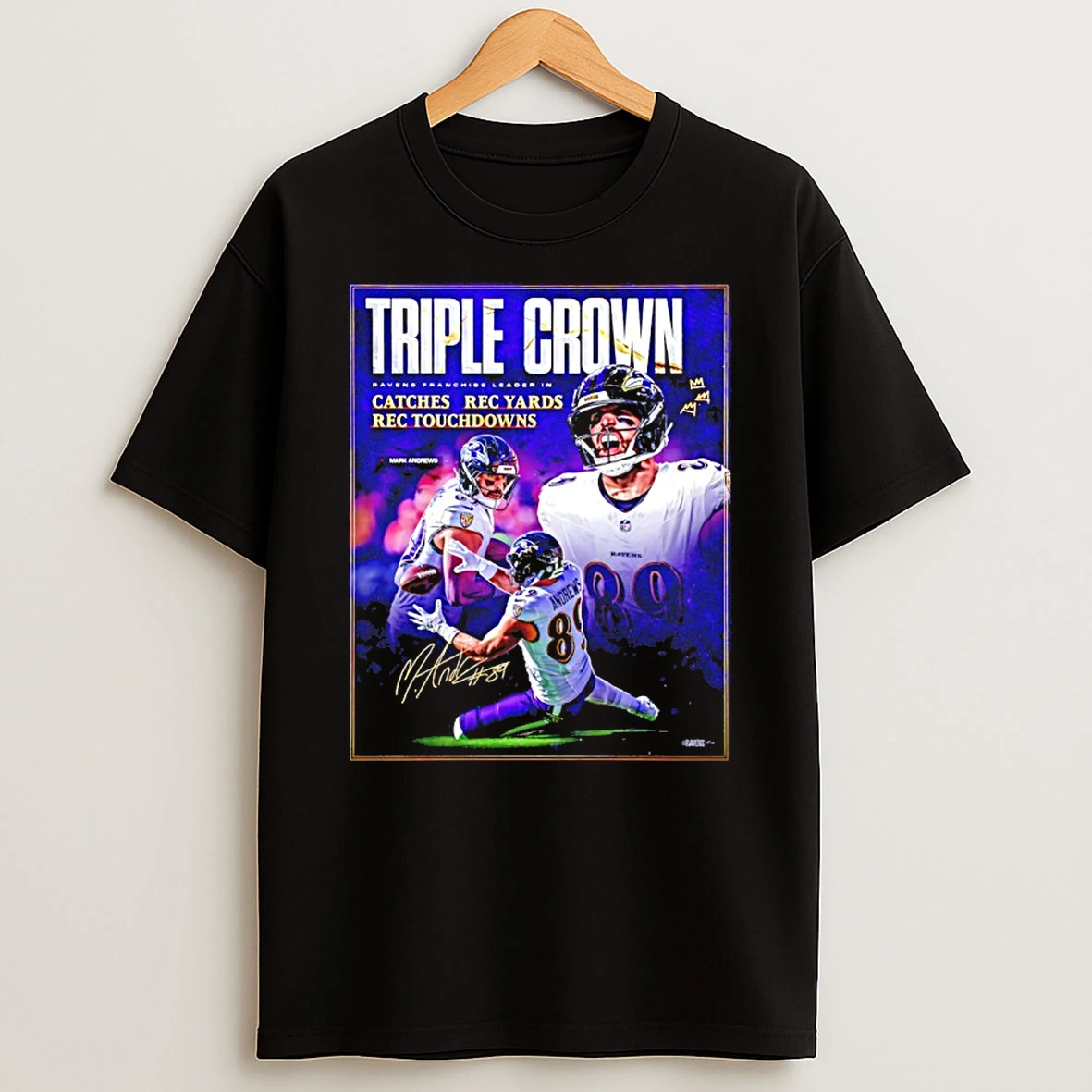 Triple Crown For Mark Andrews Baltimore Ravens 2025 Pro Bowl T Shirt