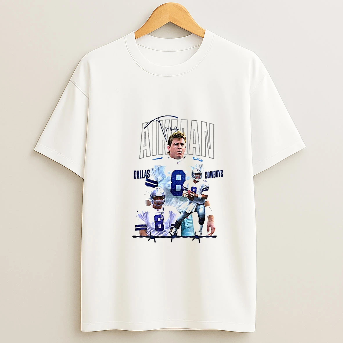Troy Aikman Dallas Cowboys Football Legend Graphic Signature T Shirt