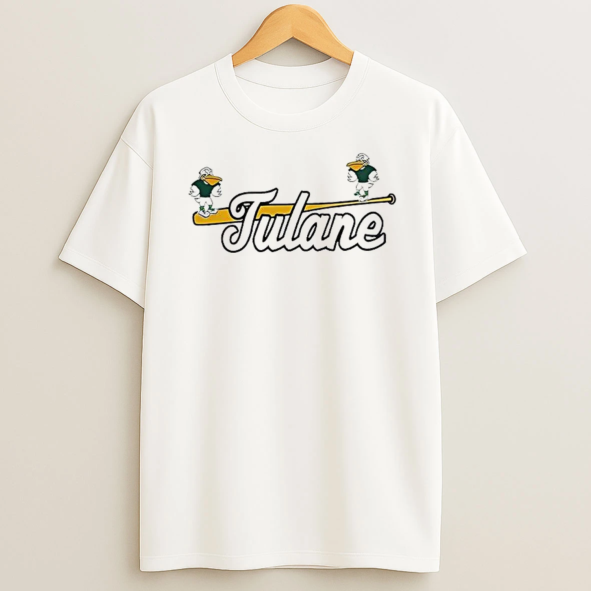 Tulane Baseball Sluggerbird Mascot T Shirt