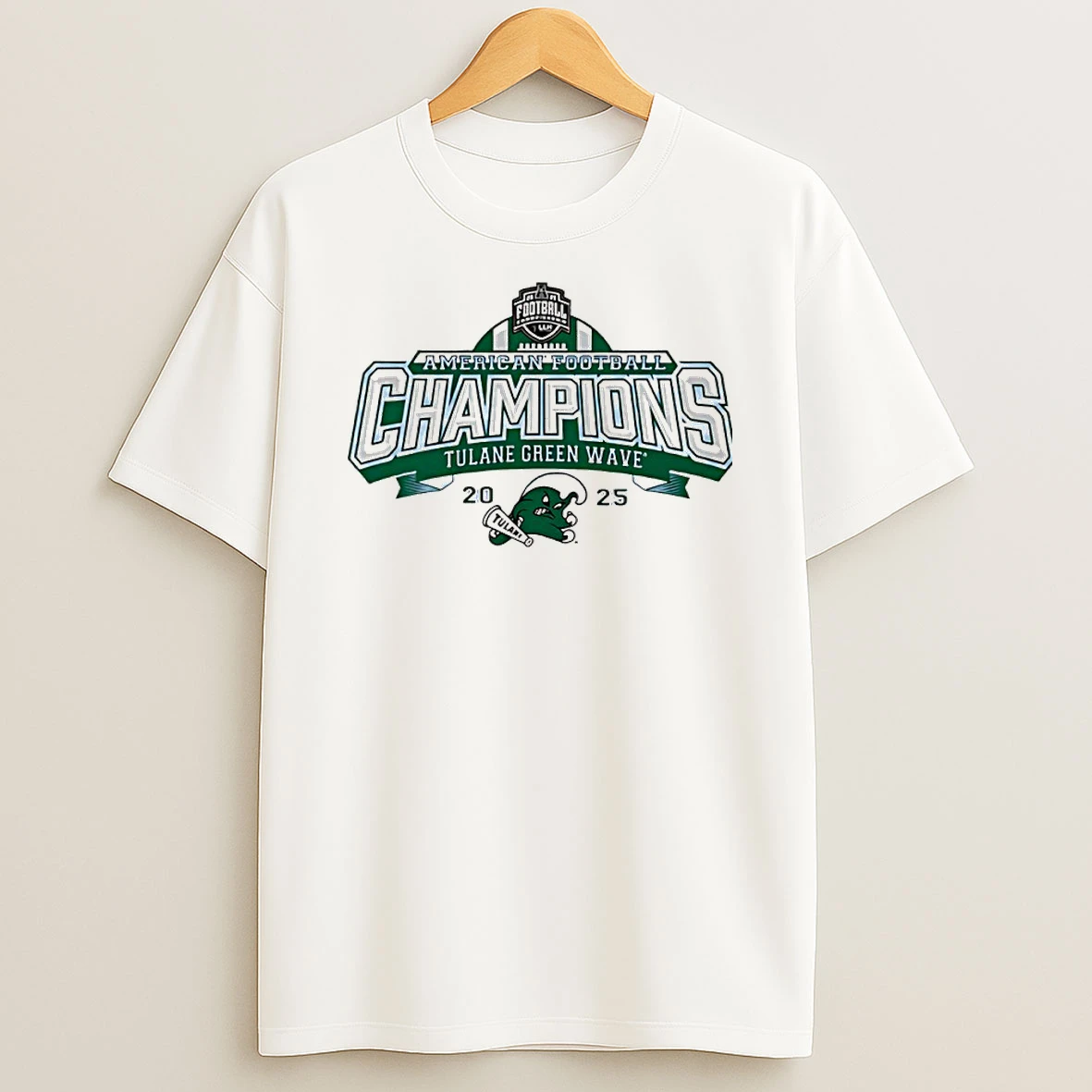 Tulane Football 2025 Aac Champions T Shirt