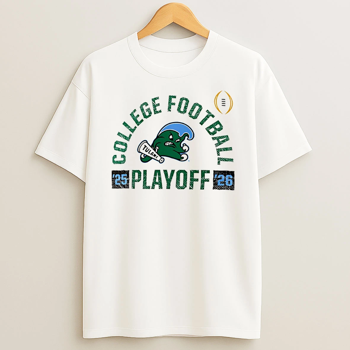 Tulane Green Wave 2025 2026 College Football Playoff Touchdown Circle T Shirt