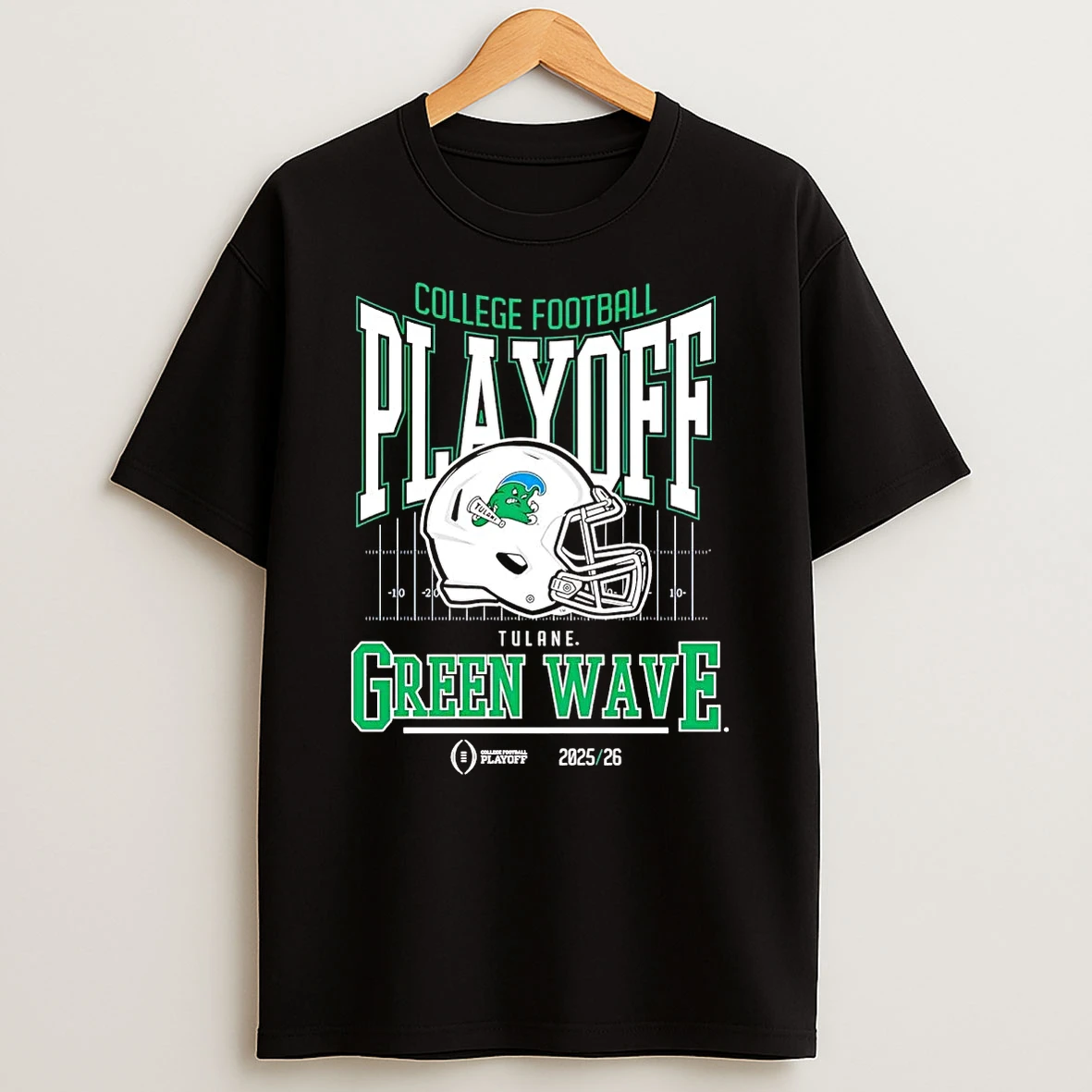 Tulane Green Wave 2025 26 College Football Playoff Cfp Helmet T Shirt