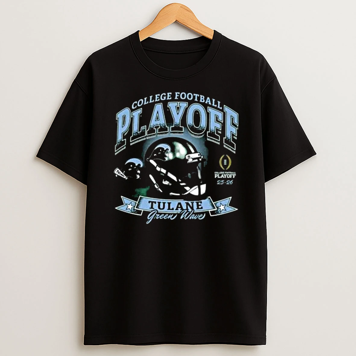 Tulane Green Wave 2025 26 College Football Playoff Participant Helmet T Shirt