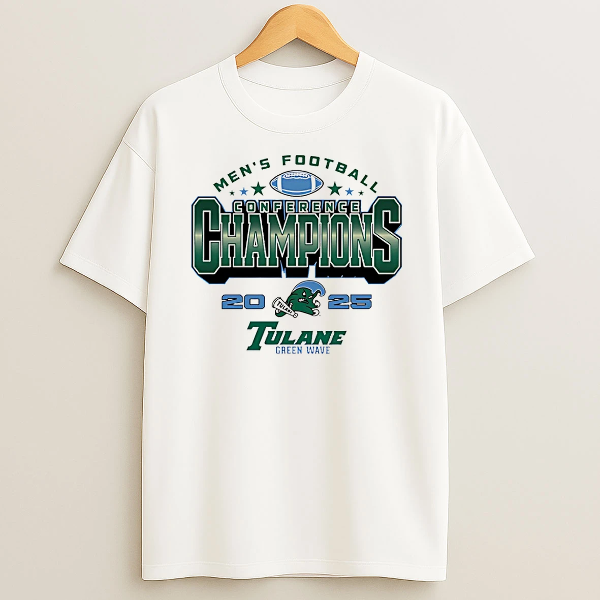 Tulane Green Wave 2025 Mens Football Conference Champions T Shirt