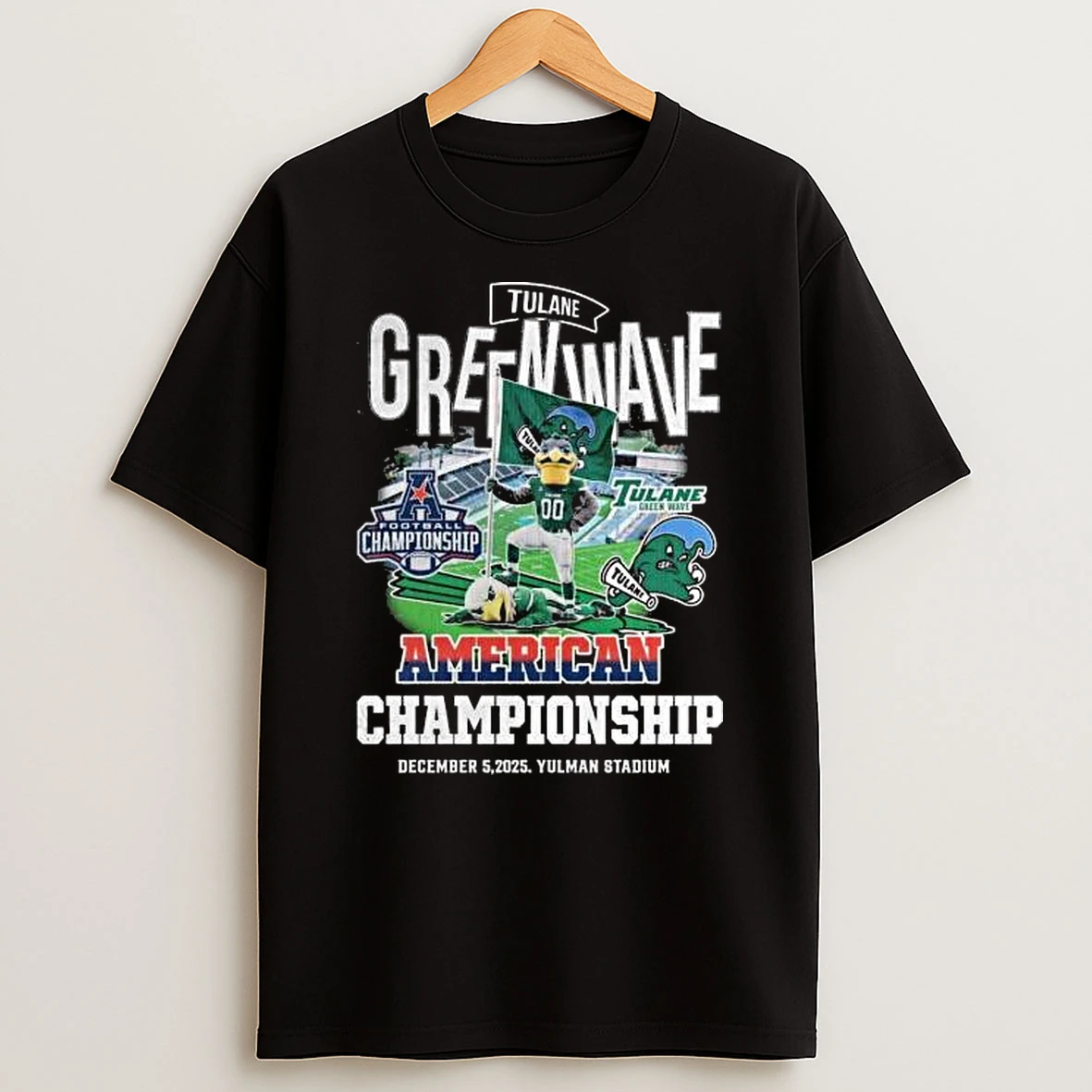 Tulane Green Wave American Championship December 5 2025 Yulman Stadium T Shirt