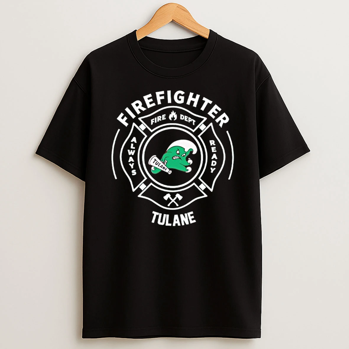 Tulane Green Wave Firefighter Logo T Shirt