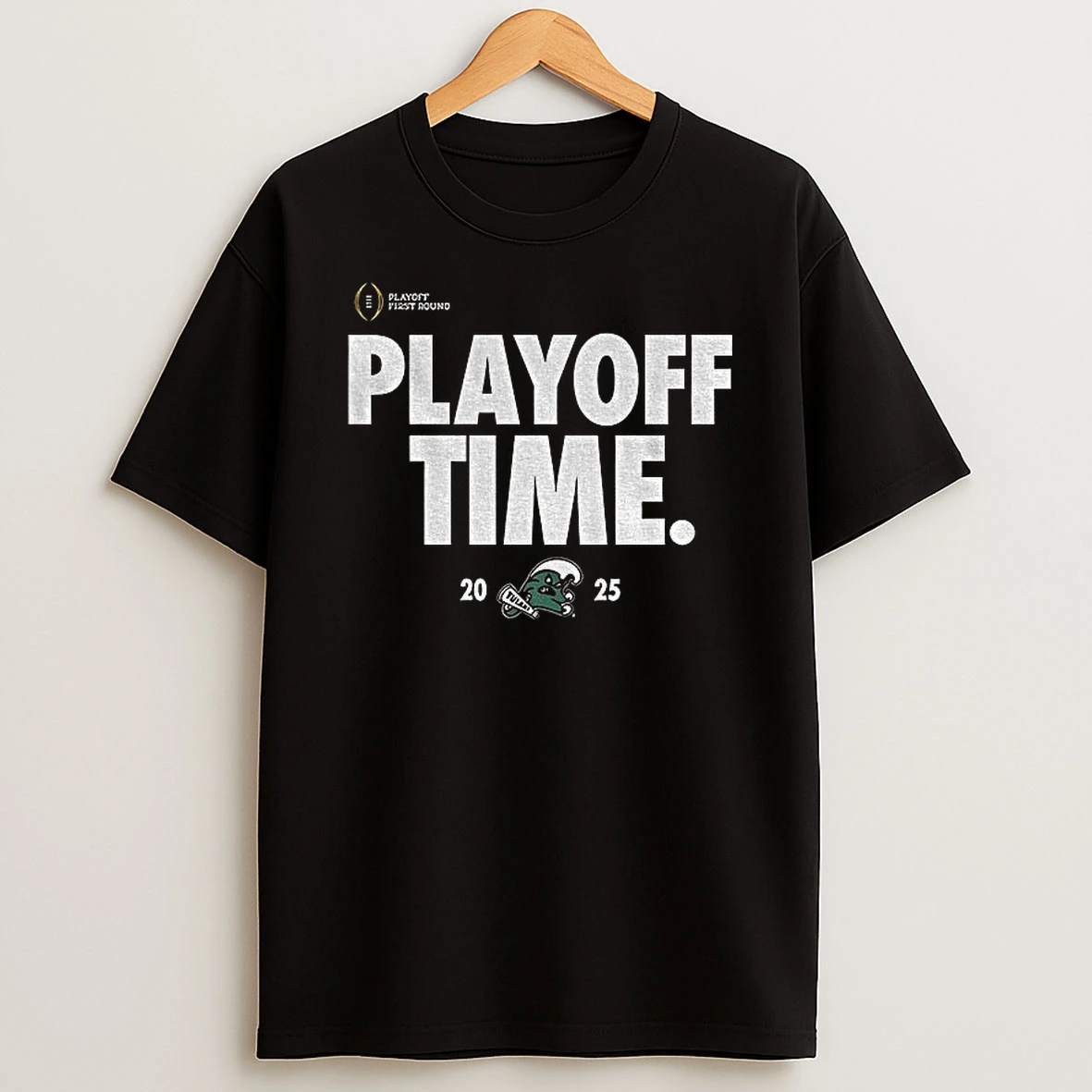 Tulane Green Wave Football Playoff Time College Football Playoff 2025 Logo T Shirt
