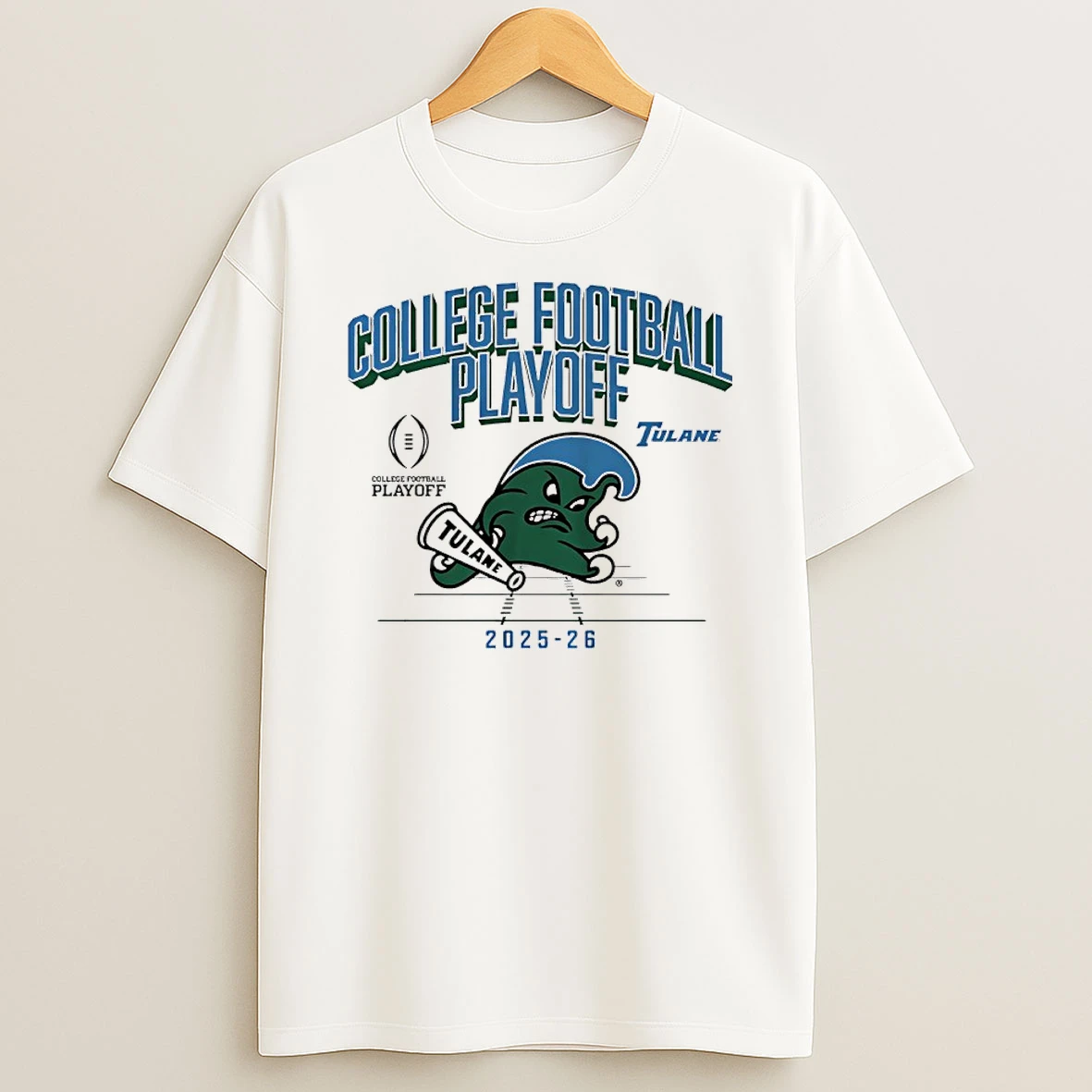 Tulane Green Wave Football 2025 26 Cfp Mascot T Shirt