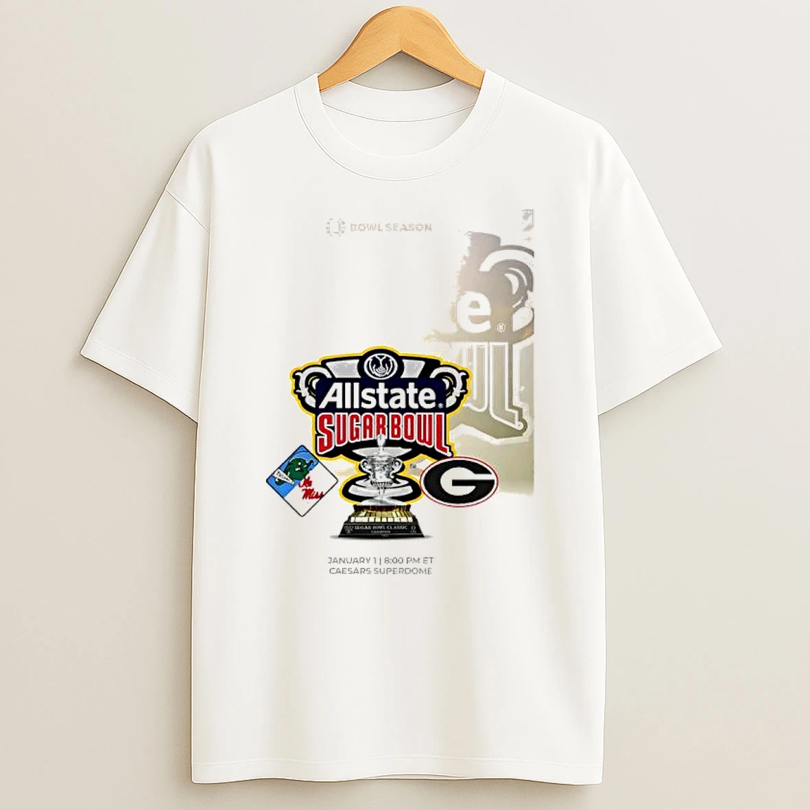 Tulane And Ole Miss Vs Georgia Allstate Sugar Bowl 2026 T Shirt