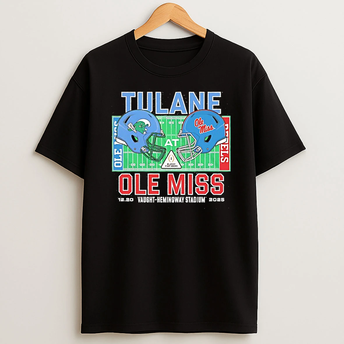 Tulane Vs Ole Miss College Football Playoff Vaught Hemingway Stadium 2025 T Shirt