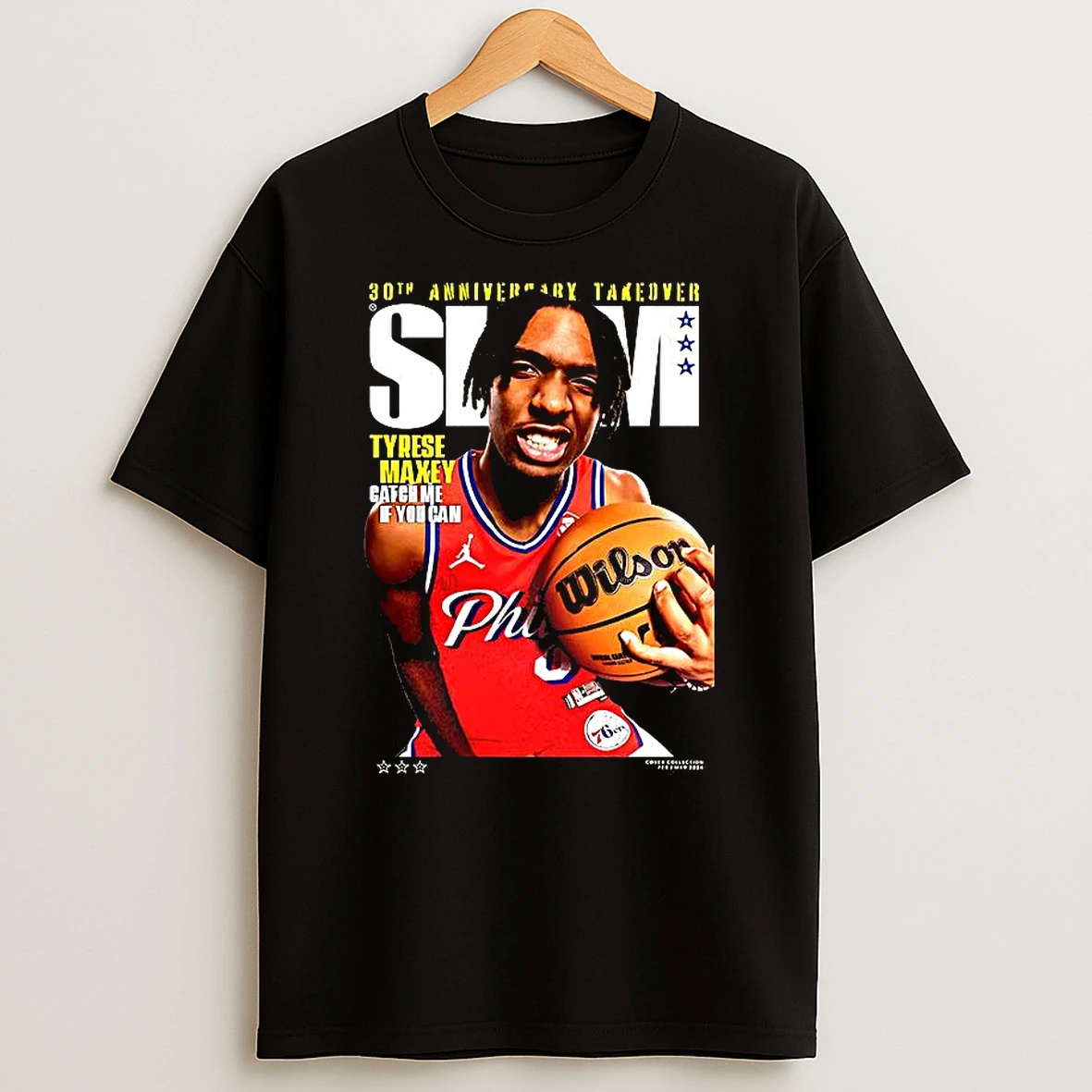 Tyrese Maxey Philadelphia 76ers Nba Slam 30th Anniversary Takeover T Shirt