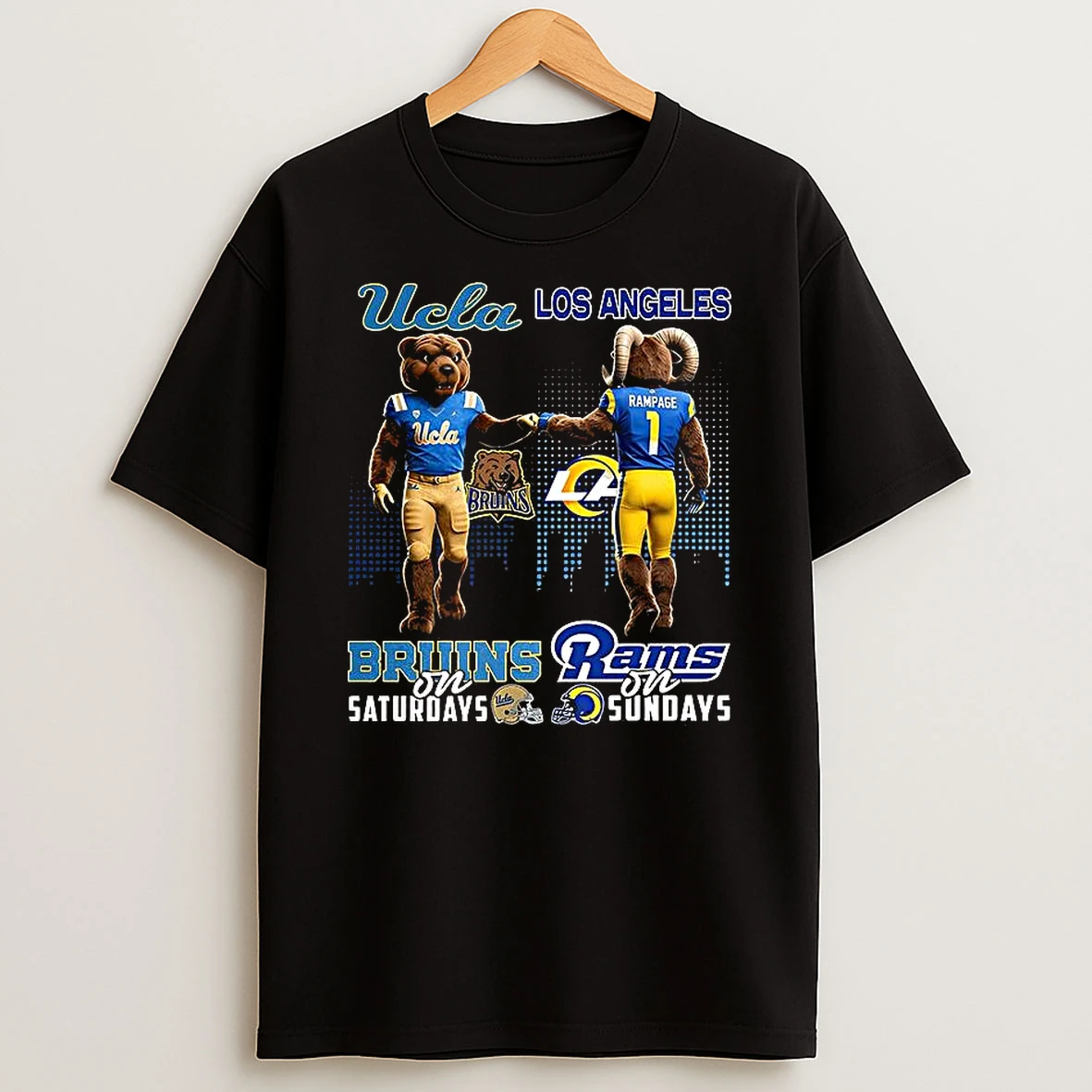 Ucla Bruins On Saturdays Vs Los Angeles Rams On Sundays Mascot T Shirt