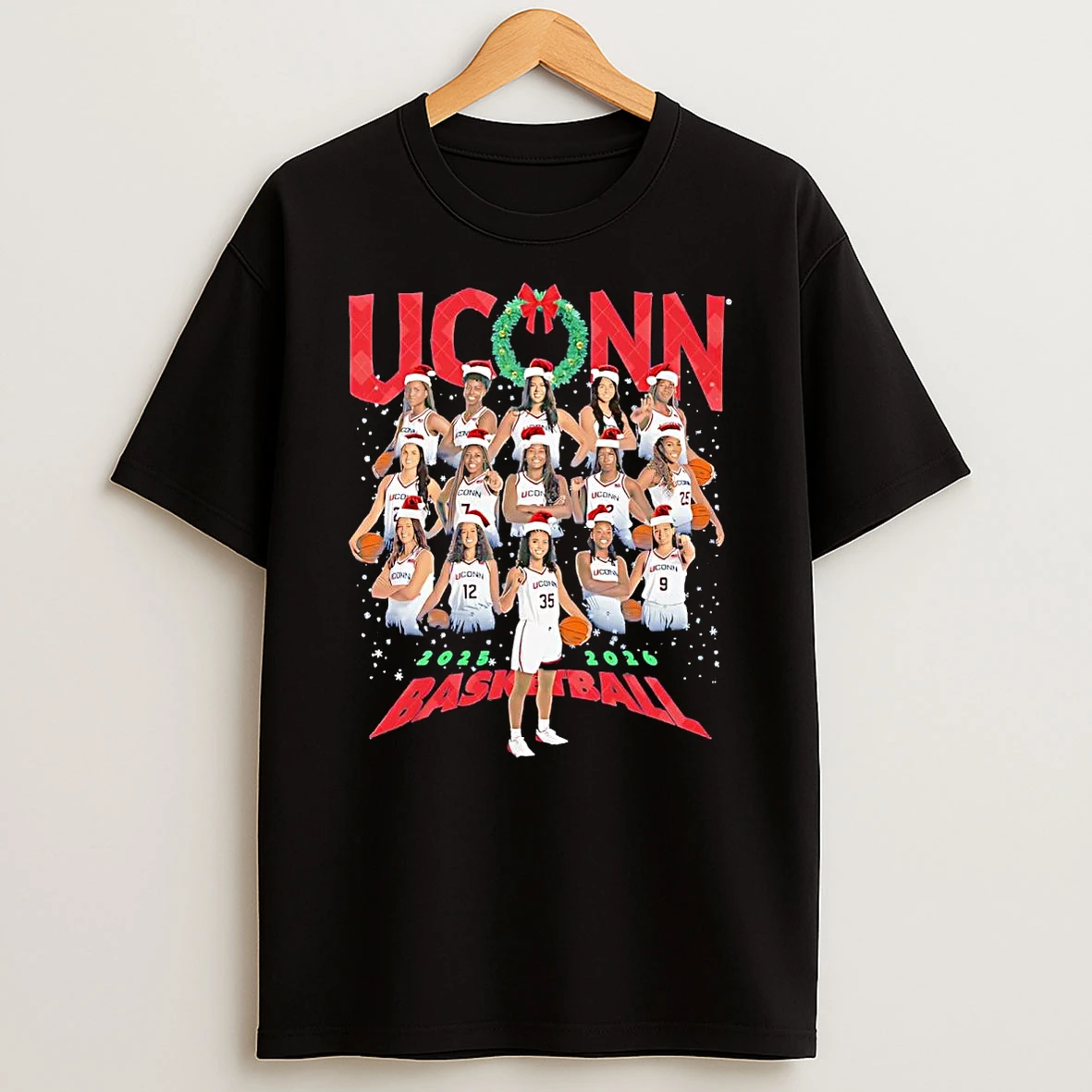 Uconn Huskies Womens Basketball Team 2025 Christmas T Shirt